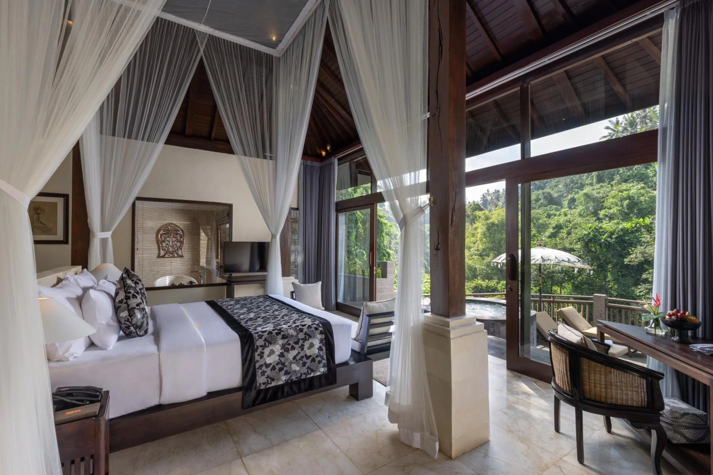 View (from property/room), Bed in The Kayon Valley Resort