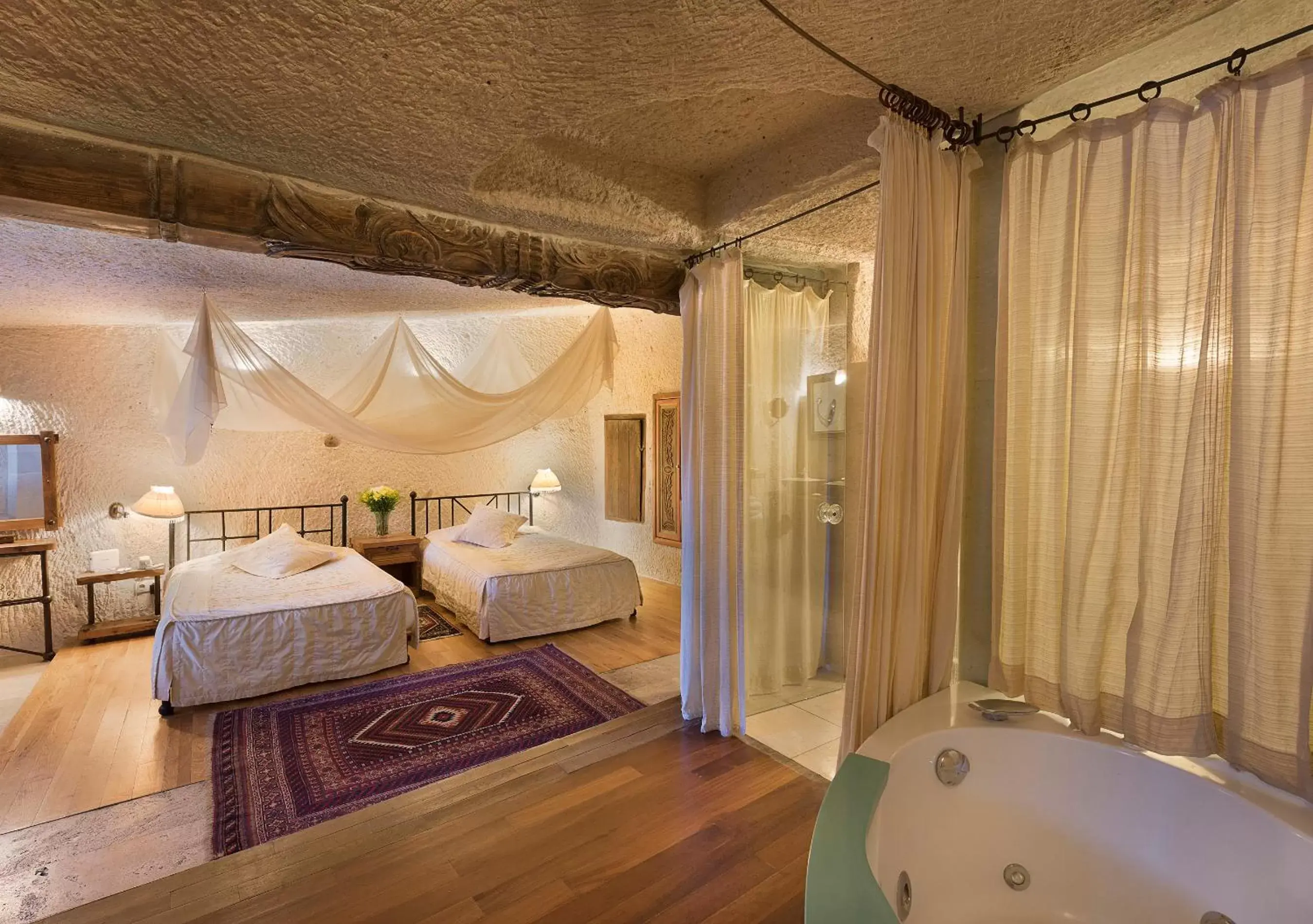 Bed in Anatolian Houses Cave Hotel & SPA