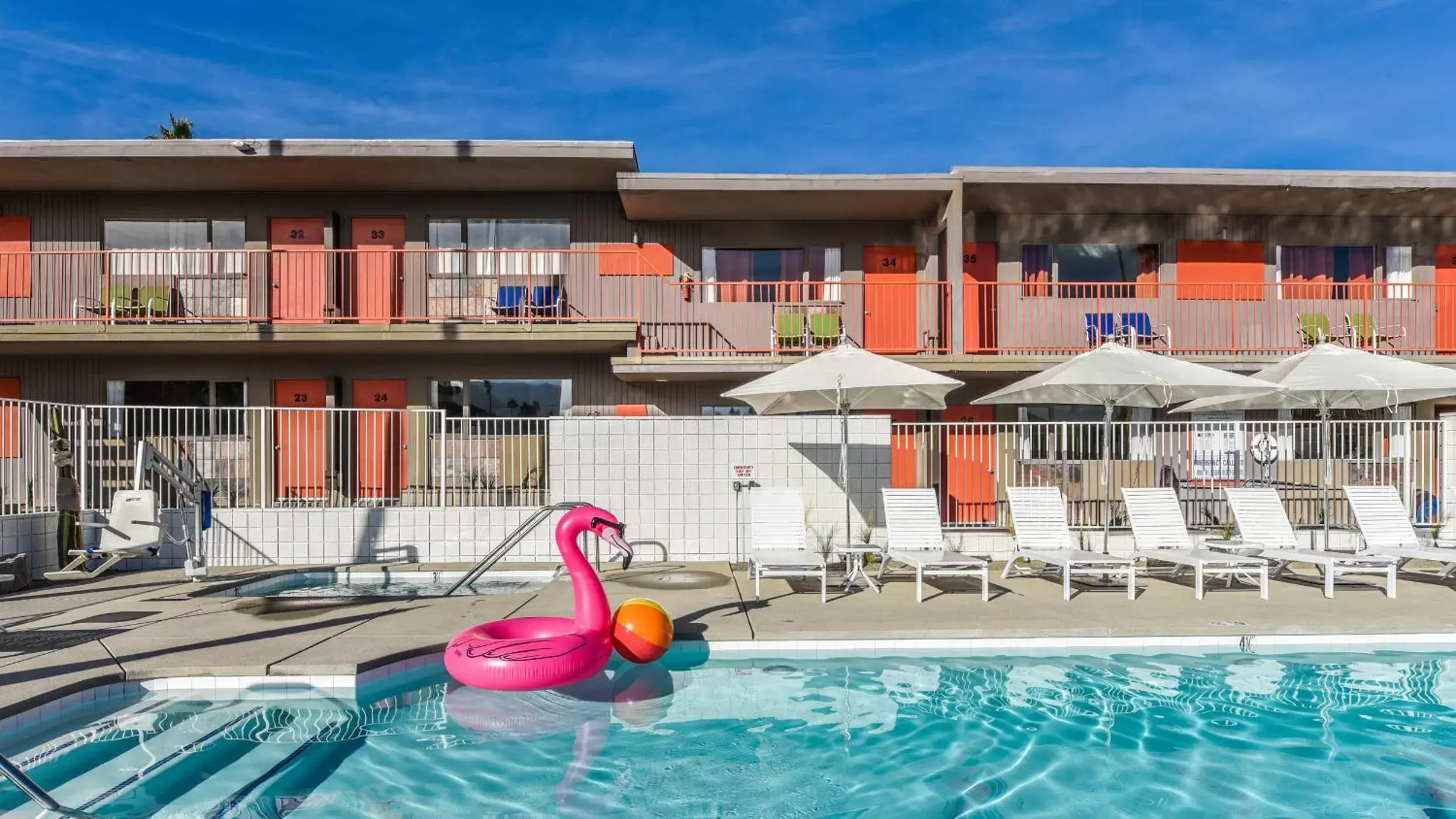 Property building, Swimming Pool in The Skylark, a Palm Springs Hotel