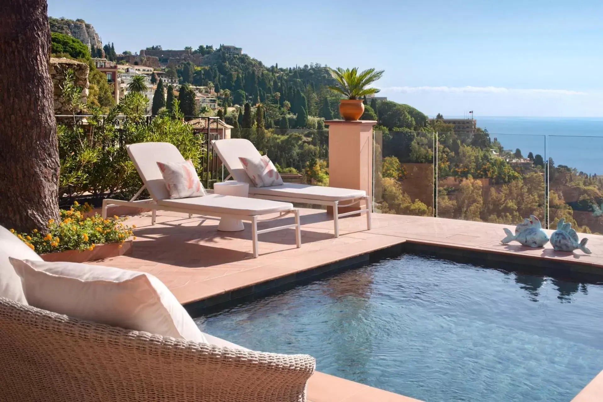 Pool view, Swimming Pool in San Domenico Palace, Taormina, A Four Seasons Hotel