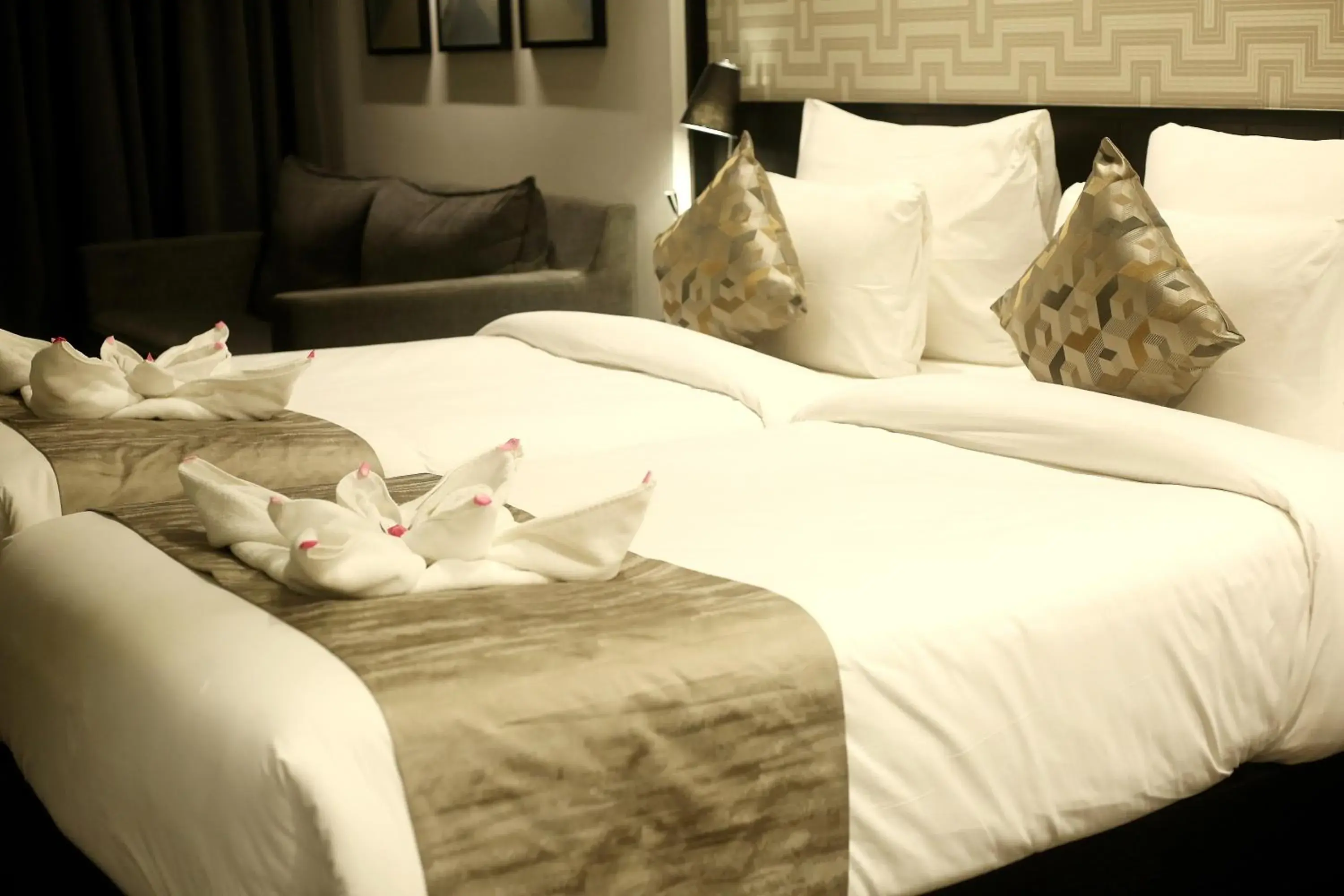 Bed in The Lagoona Resort