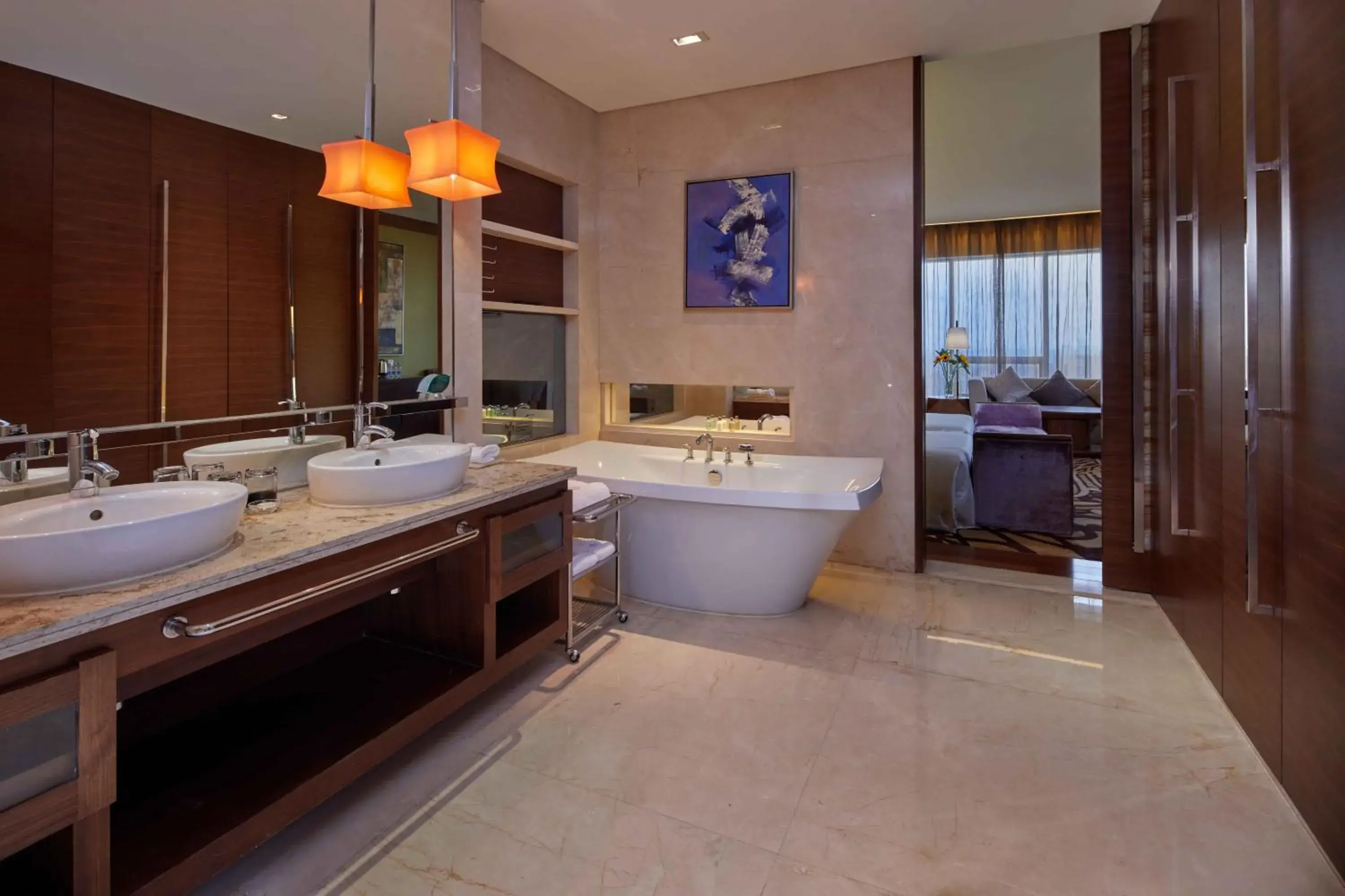 Bedroom, Bathroom in HJ International Hotel