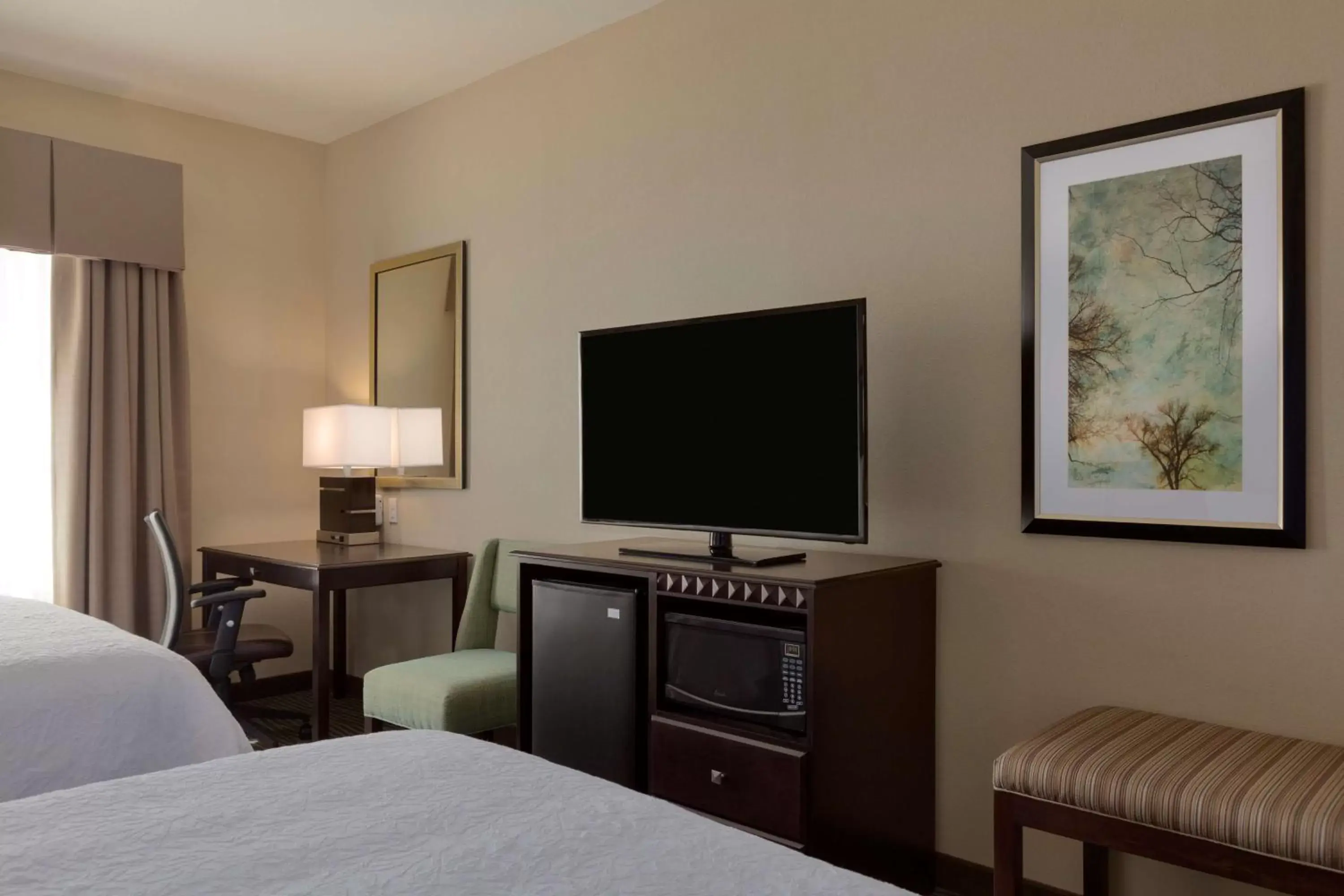 Bed, TV/Entertainment Center in Hampton Inn and Suites Parkersburg Downtown