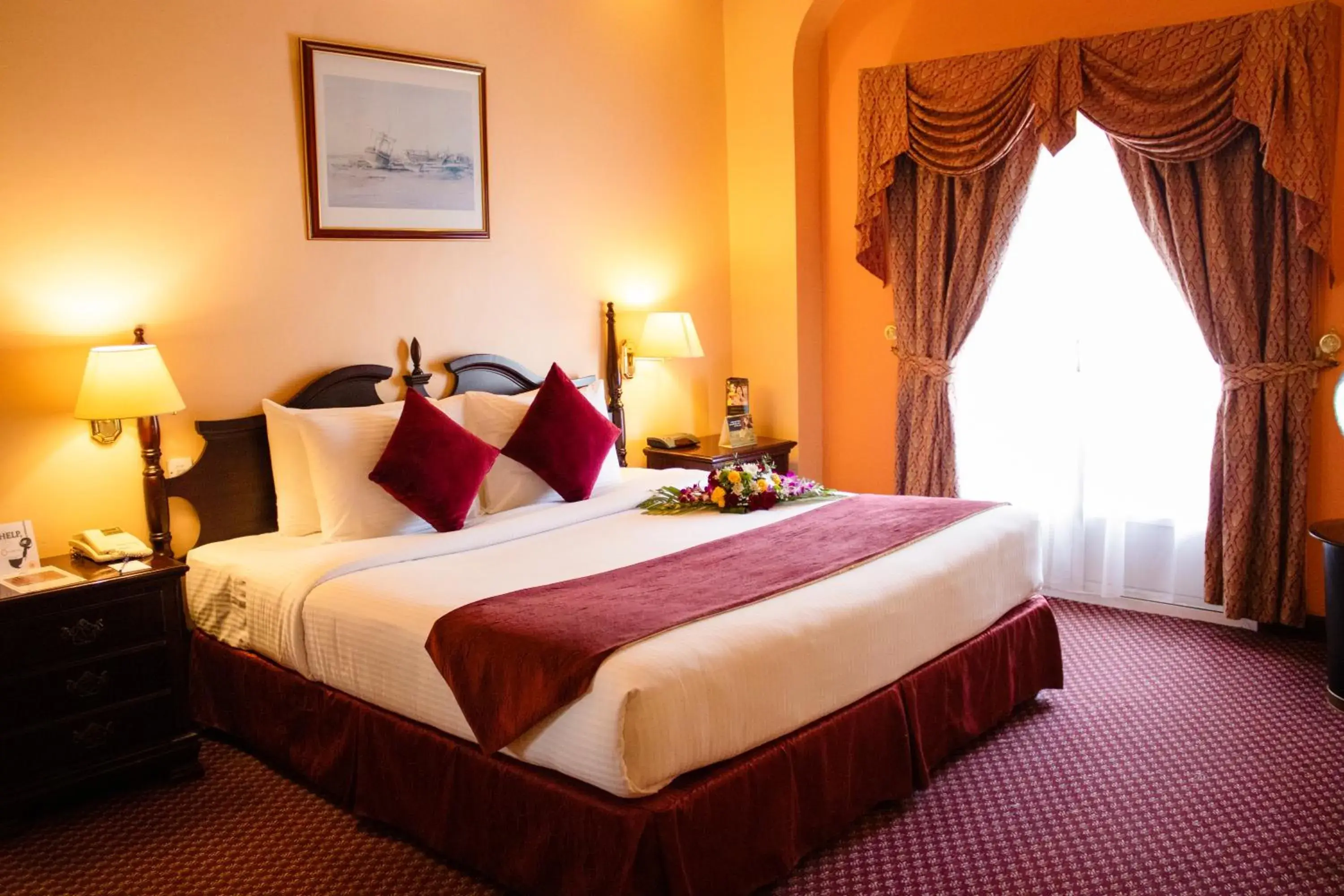 Bed in Delmon International Hotel