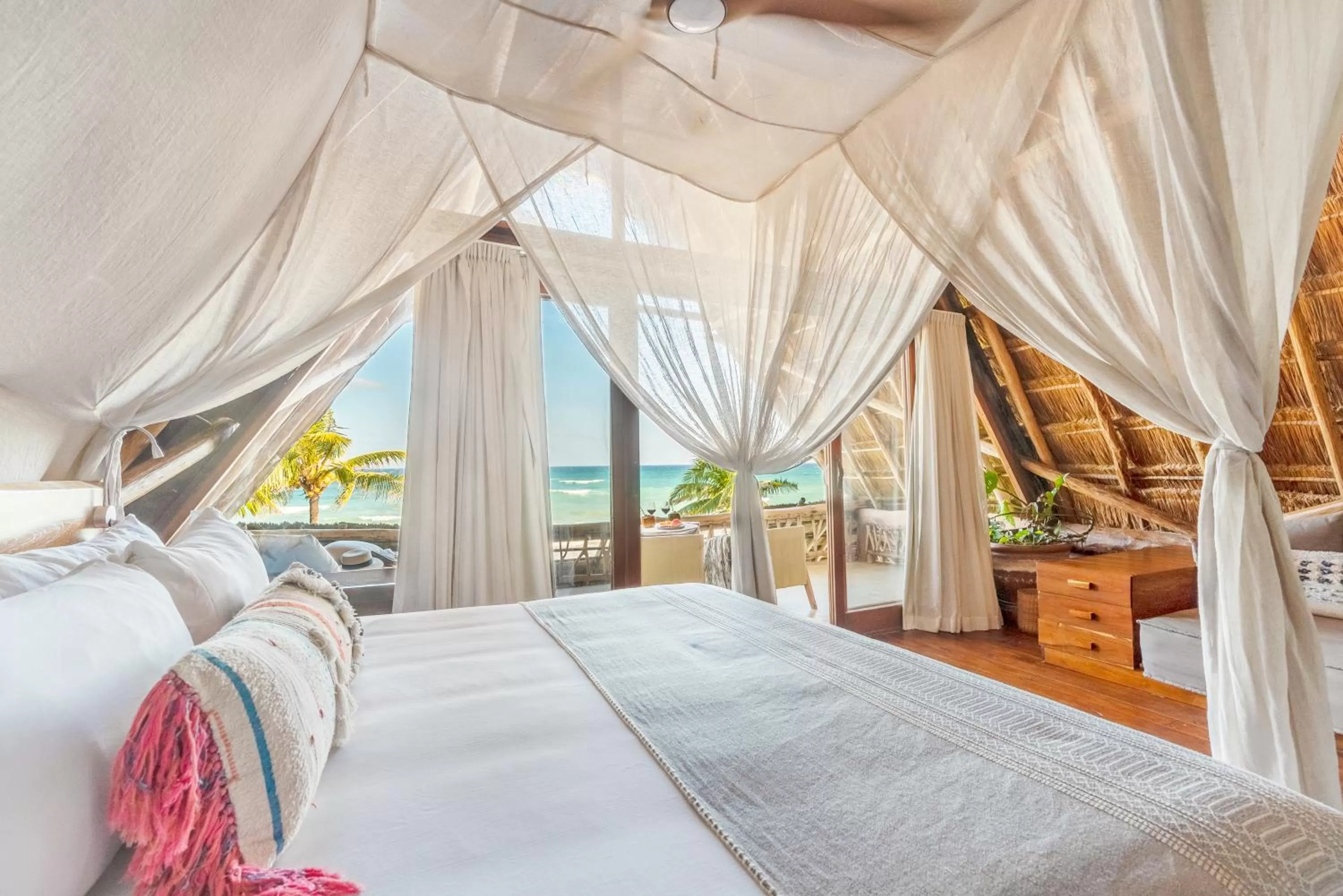 Bed in Ahau Tulum - Beachfront Hotel