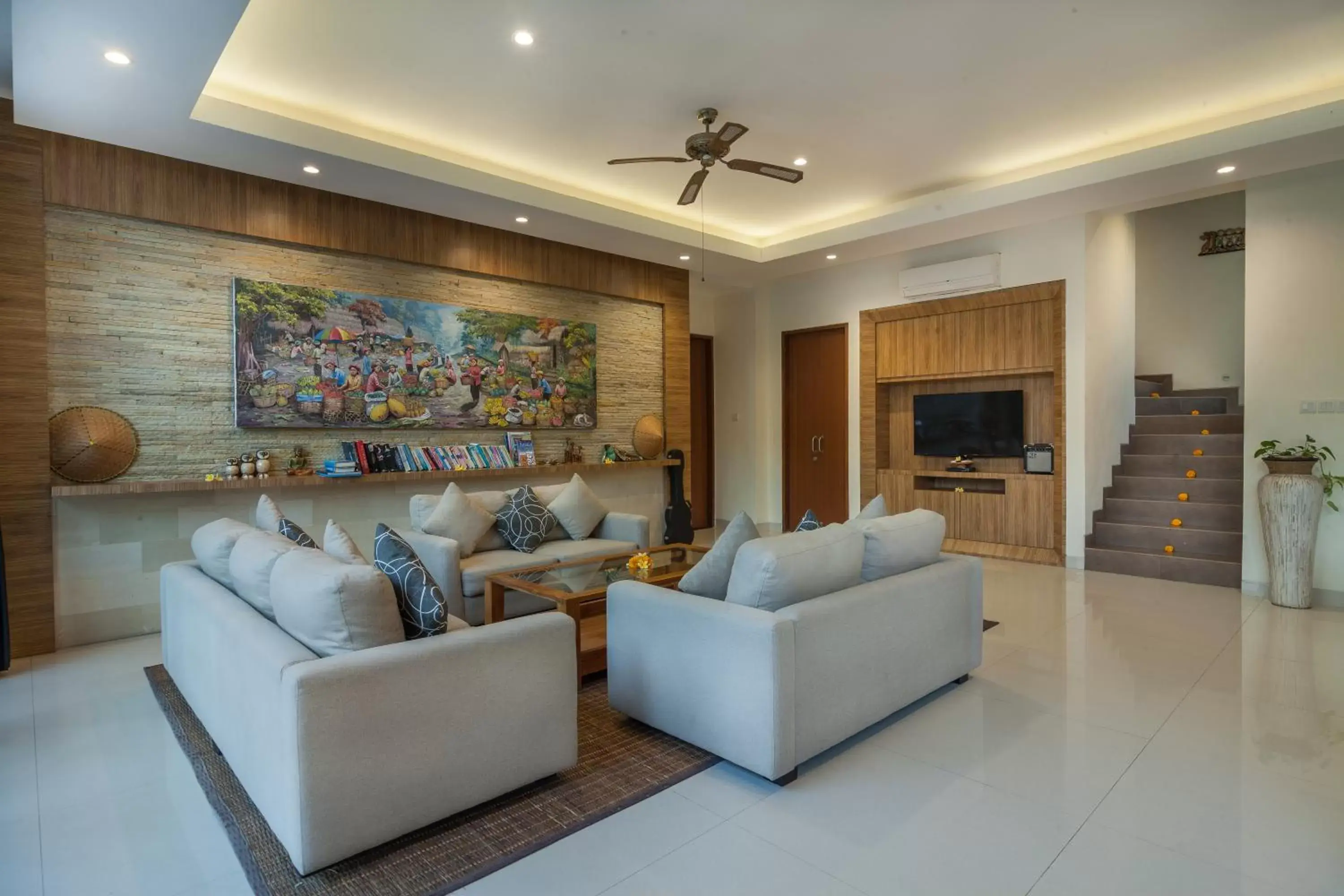 Living room, Seating Area in River Sakti Ubud by Prasi