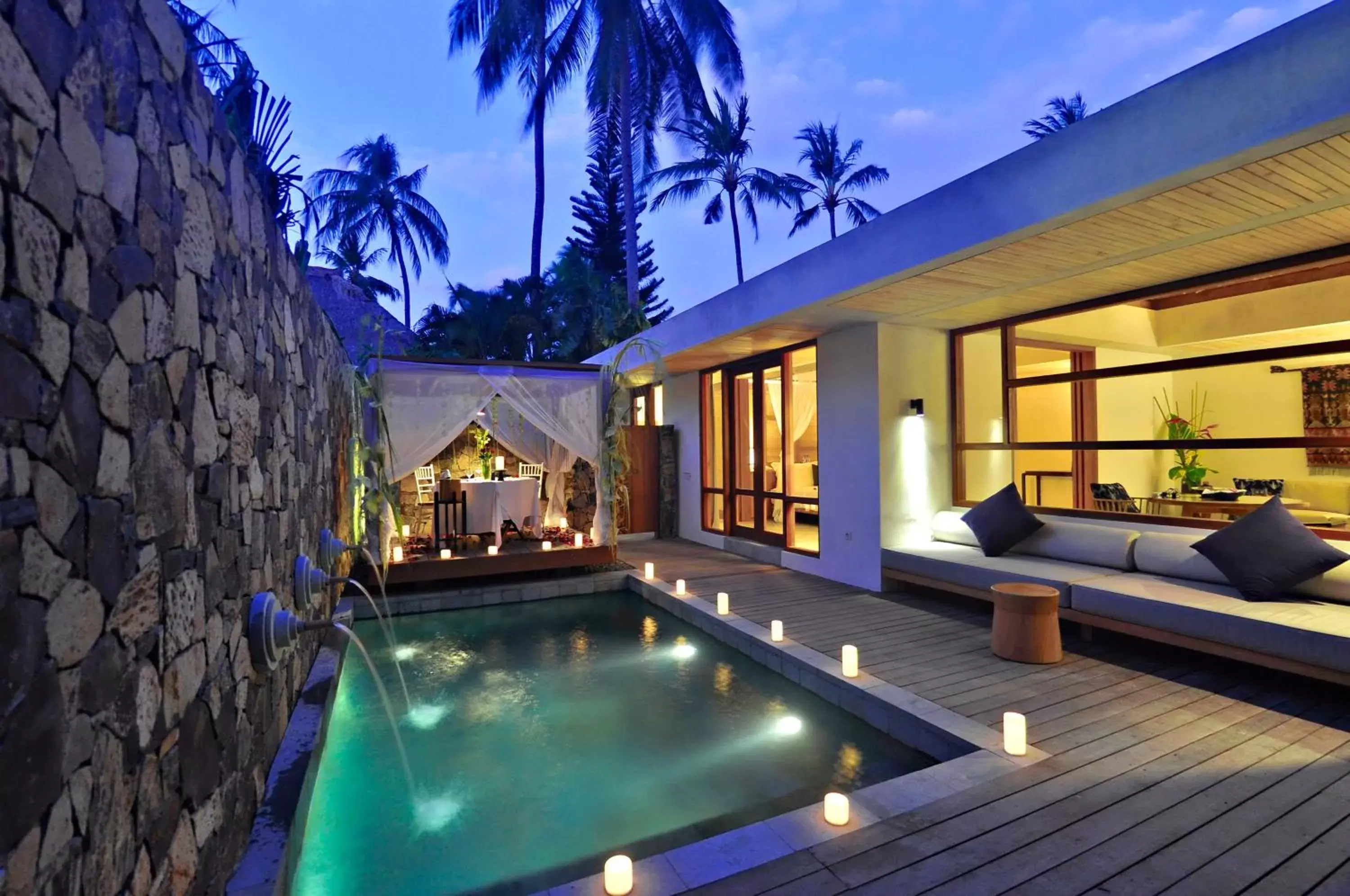 Seating area, Swimming Pool in Jeeva Santai Villas