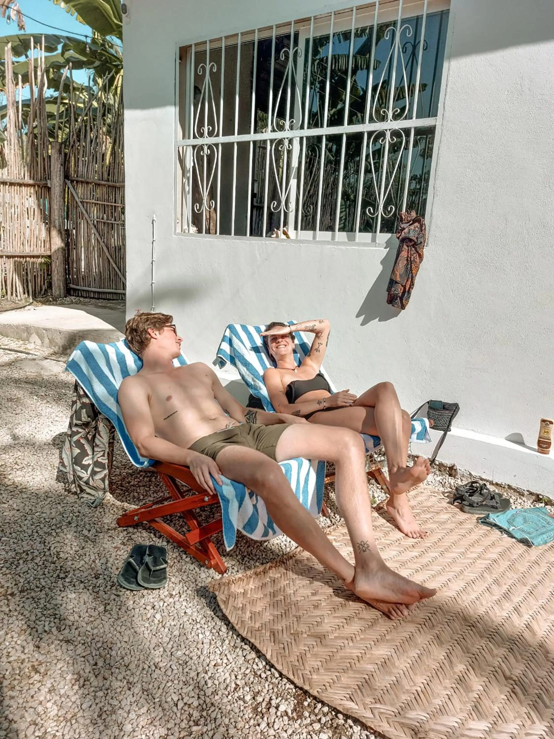 sunbed in Hotel Xa´an Bacalar