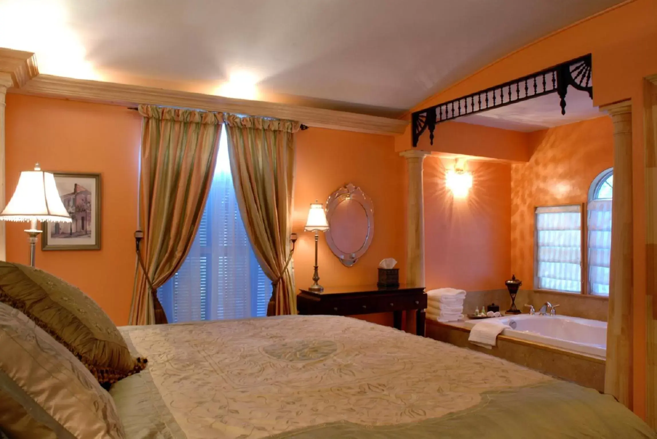 Bed in Historic Michabelle Inn