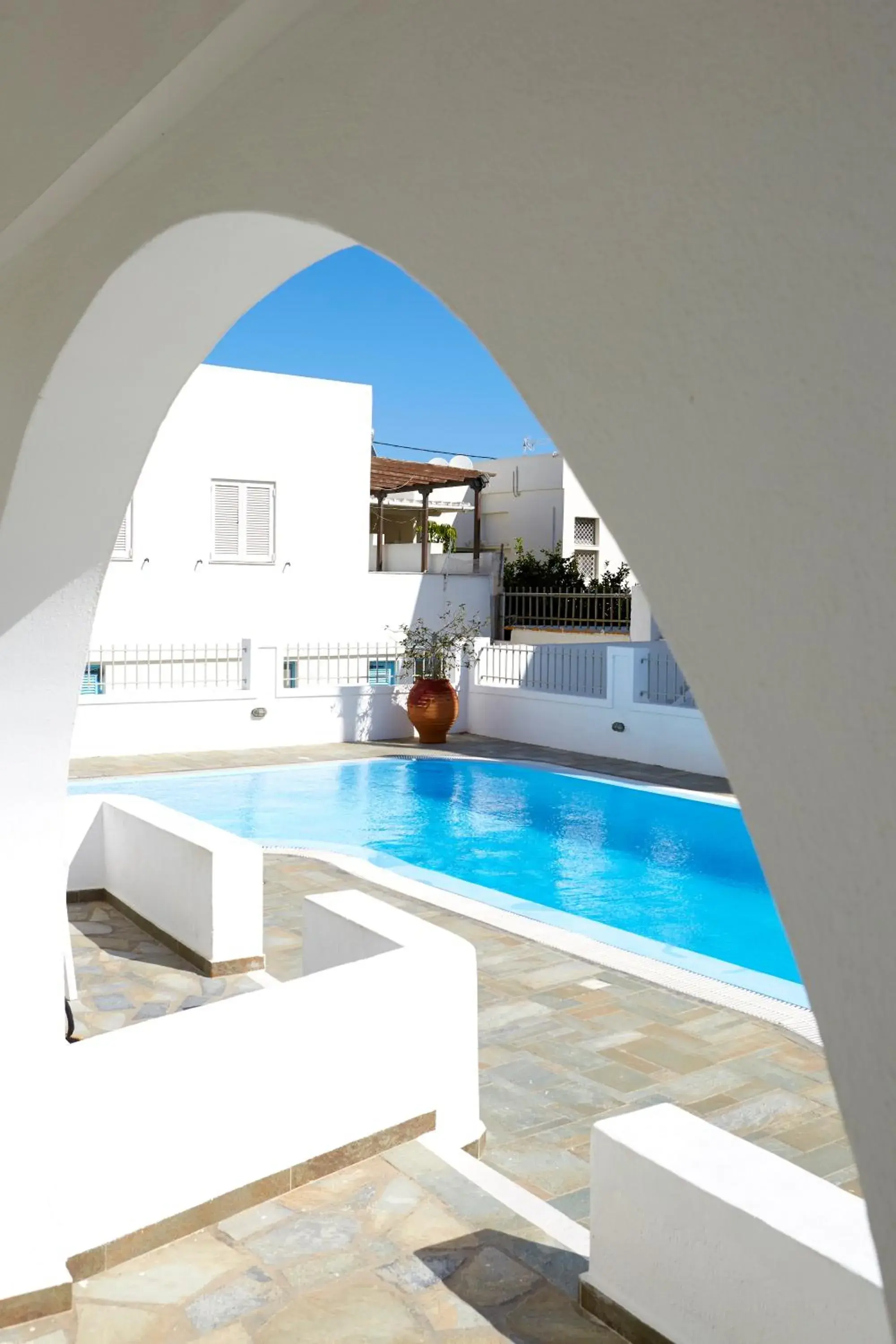 Time of day, Swimming Pool in Nissos Thira