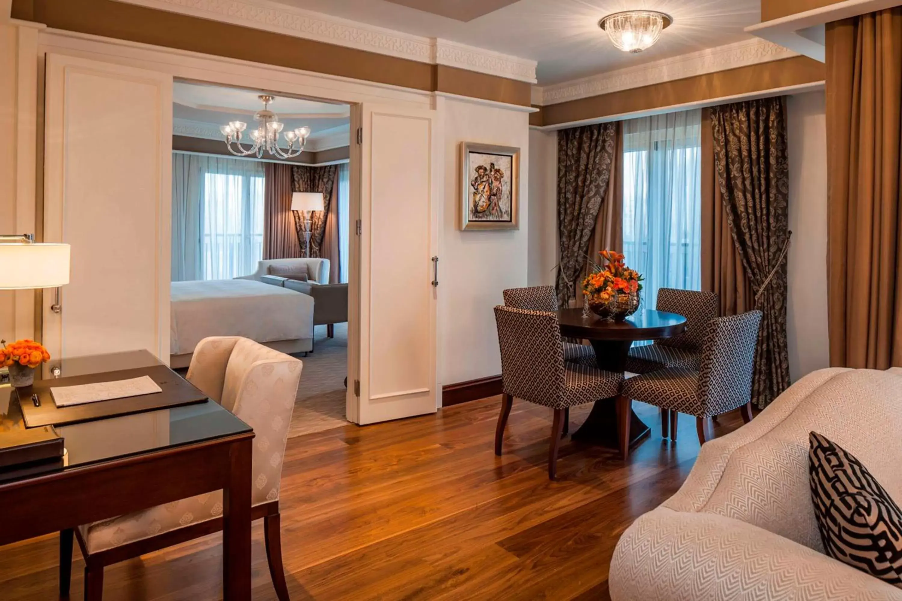 Bed, Seating Area in Waldorf Astoria Jerusalem