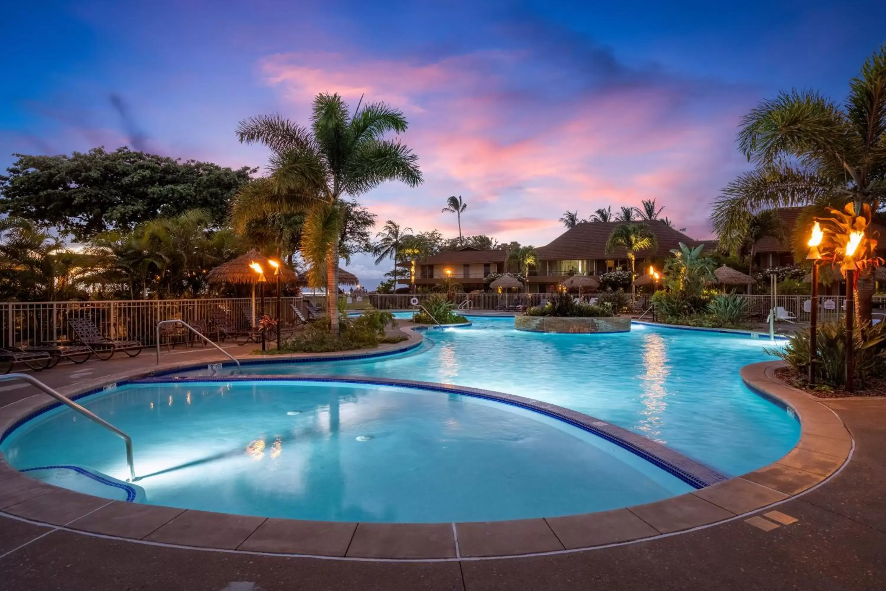 Night, Swimming Pool in Aston Maui Kaanapali Villas