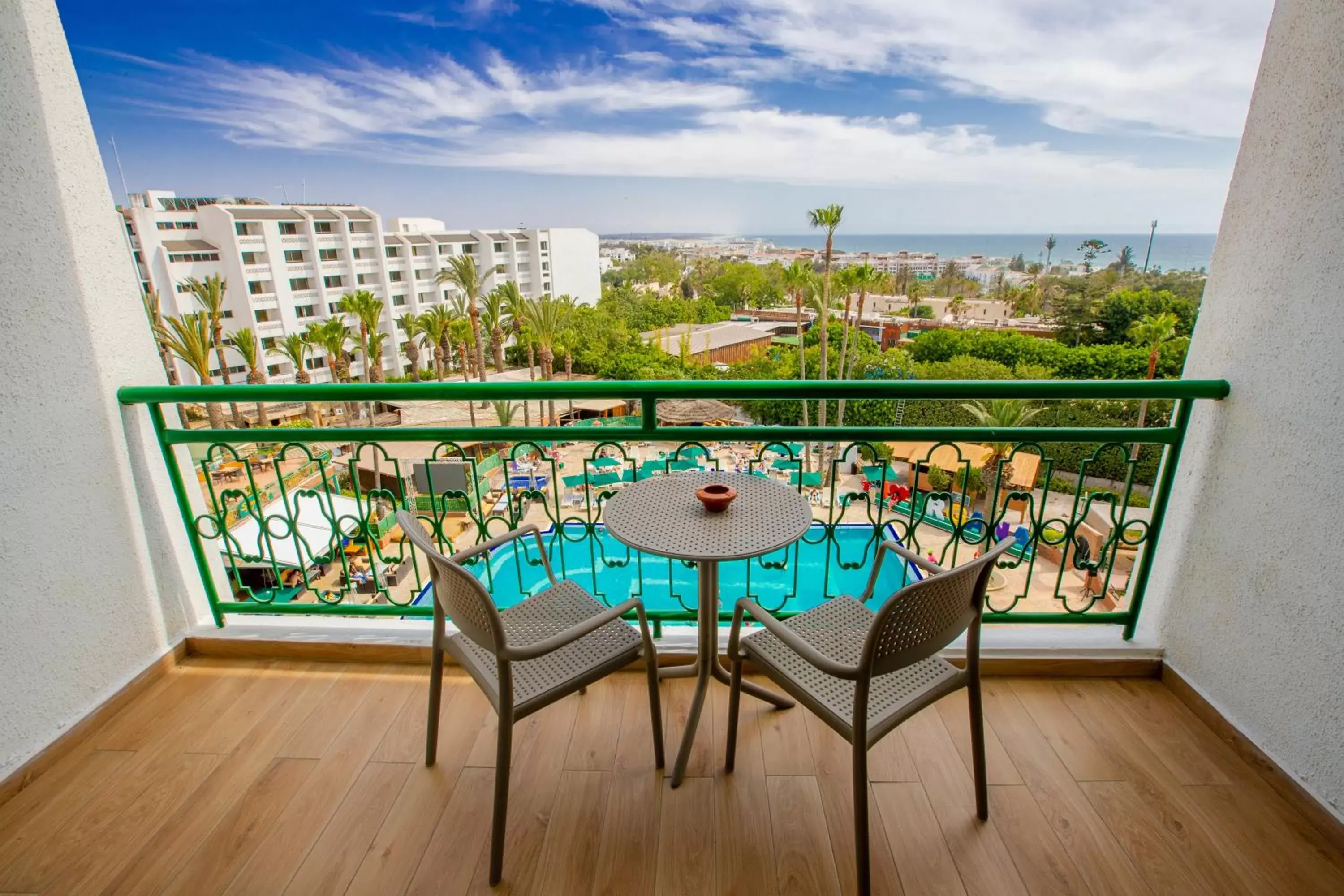 Balcony/Terrace, Pool View in Hotel Argana Agadir