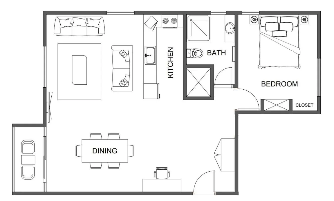 Floor plan in The Observatory Self Contained Apartments