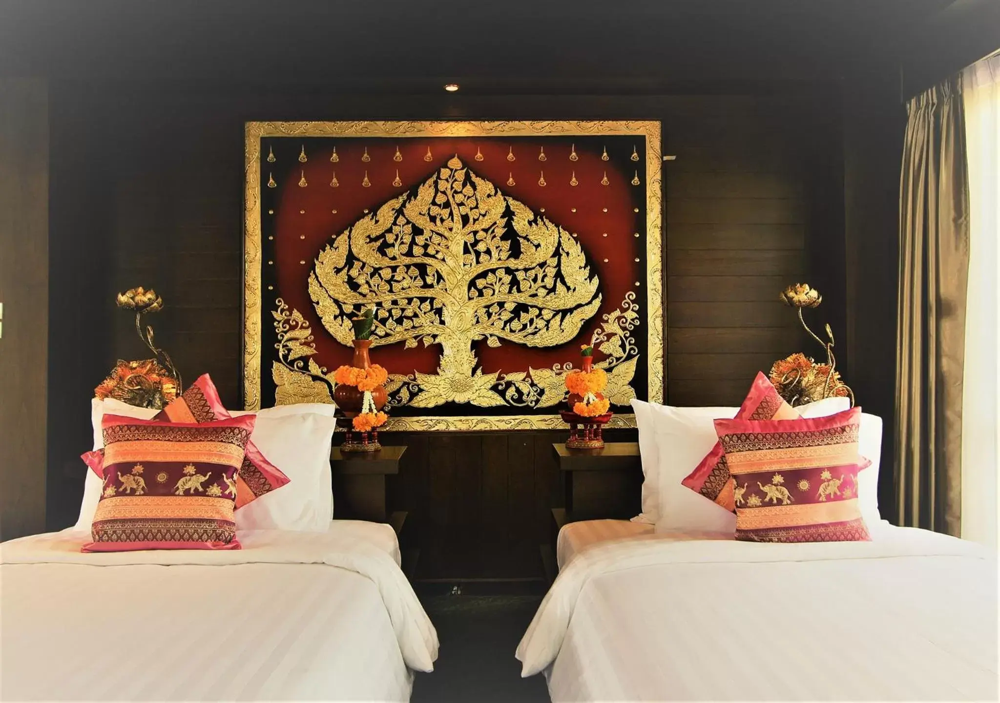 Bed in Singha Montra Lanna Boutique Style Hotel