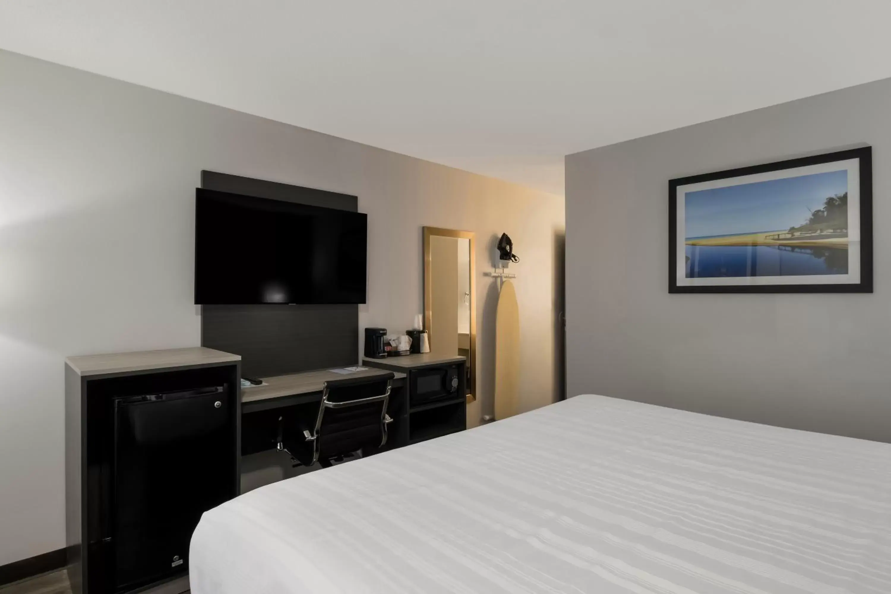 Bedroom, TV/Entertainment Center in Quality Inn South Bend near Notre Dame