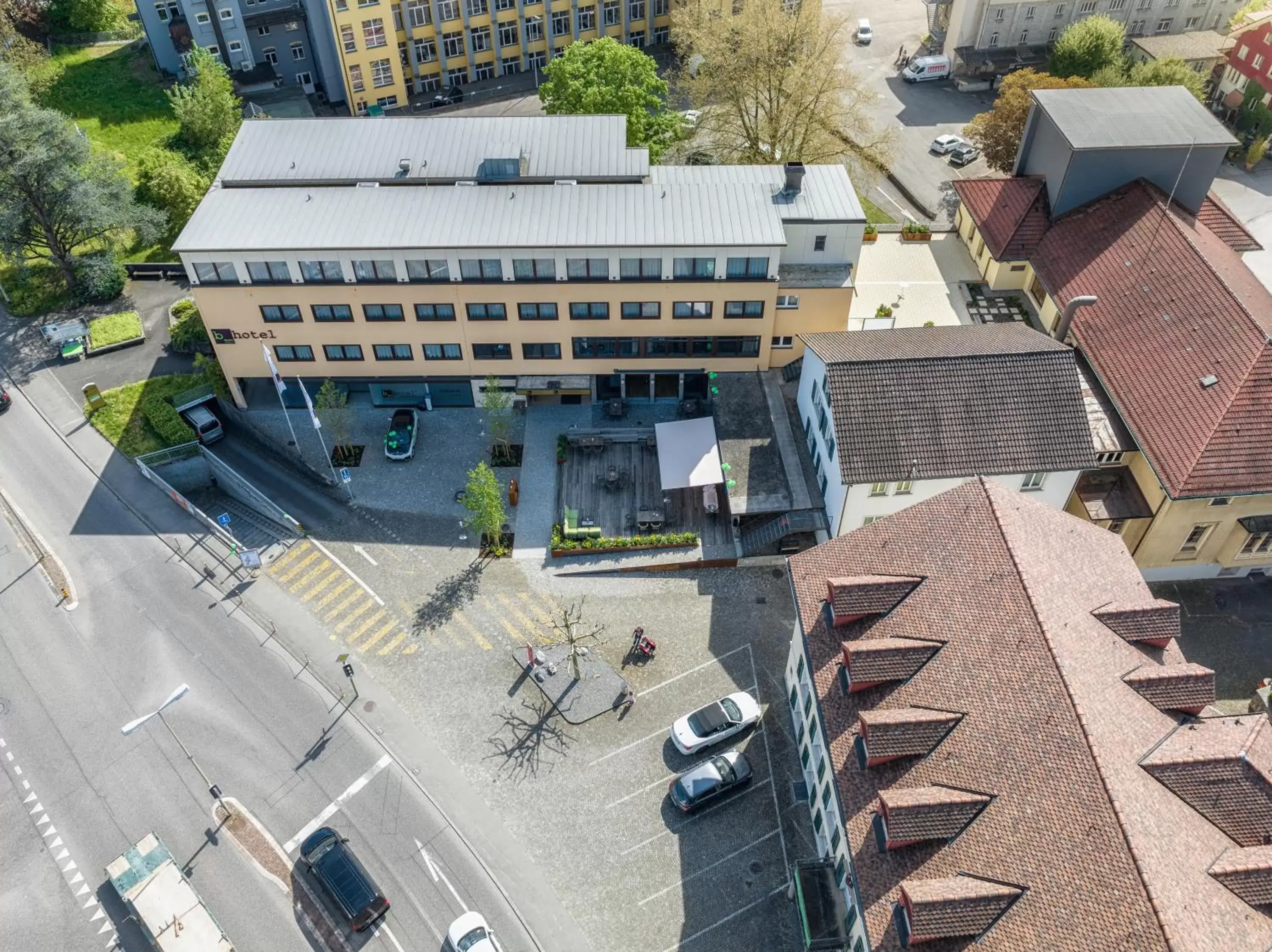 Property building, Bird's-eye View in flexymotel Schönenwerd