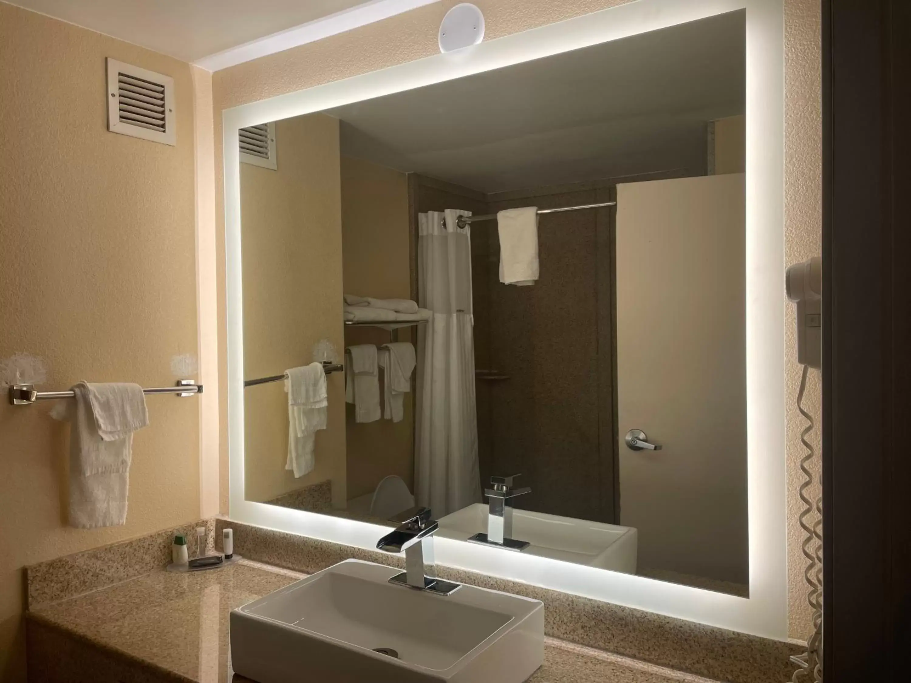 Shower, Bathroom in Ramada by Wyndham Harrisburg/Hershey Area
