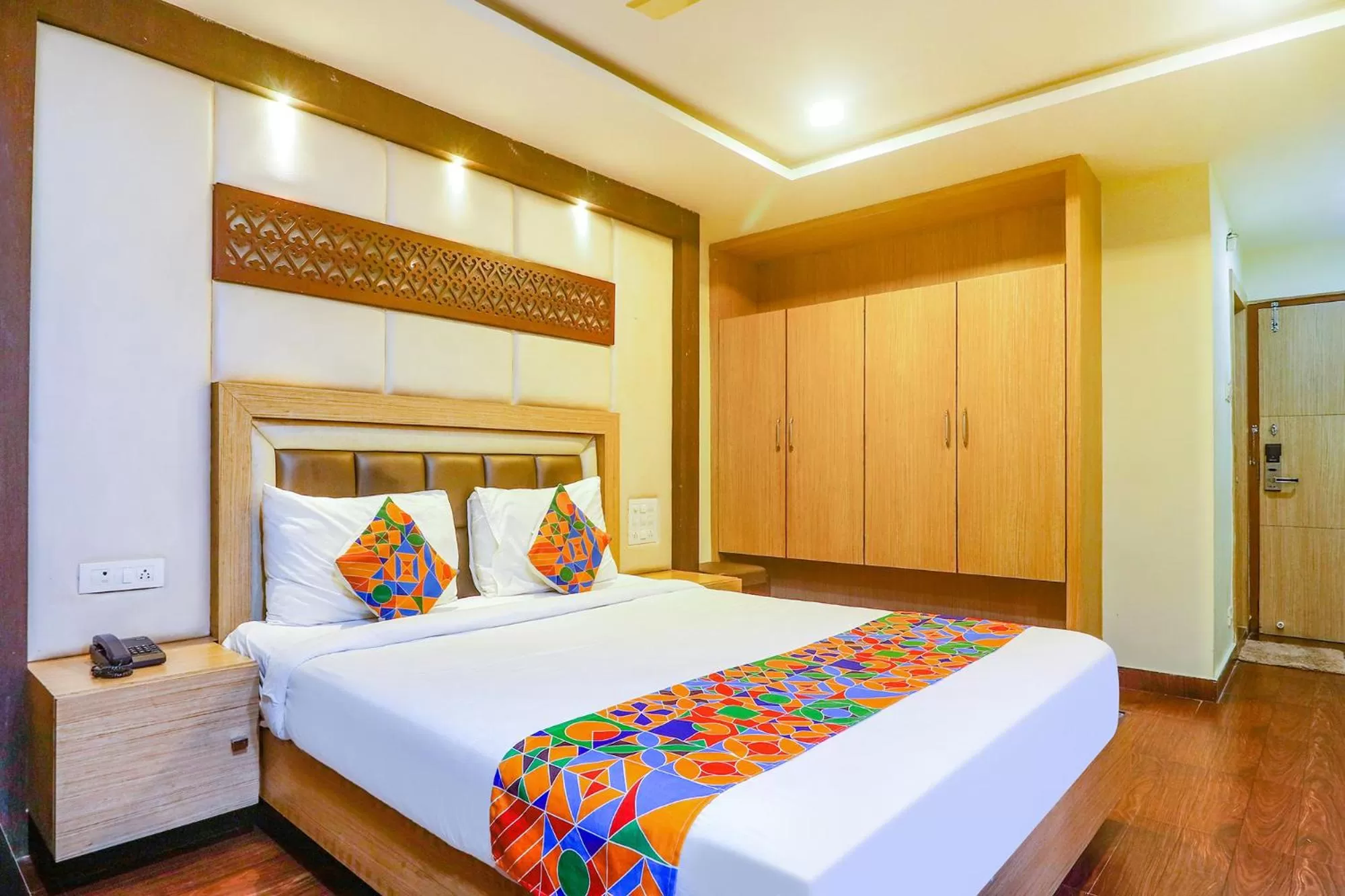 Bed in FabHotel Keerthi's Anupama - Nr Indira Gandhi Stadium