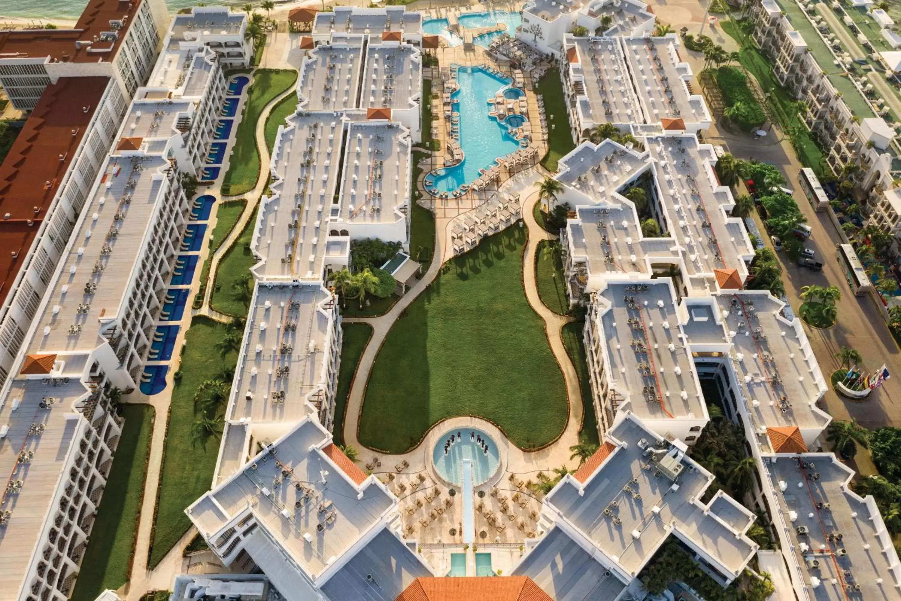 Bird's eye view, Bird's-eye View in Hilton Playa del Carmen, an All-Inclusive Adult Only Resort