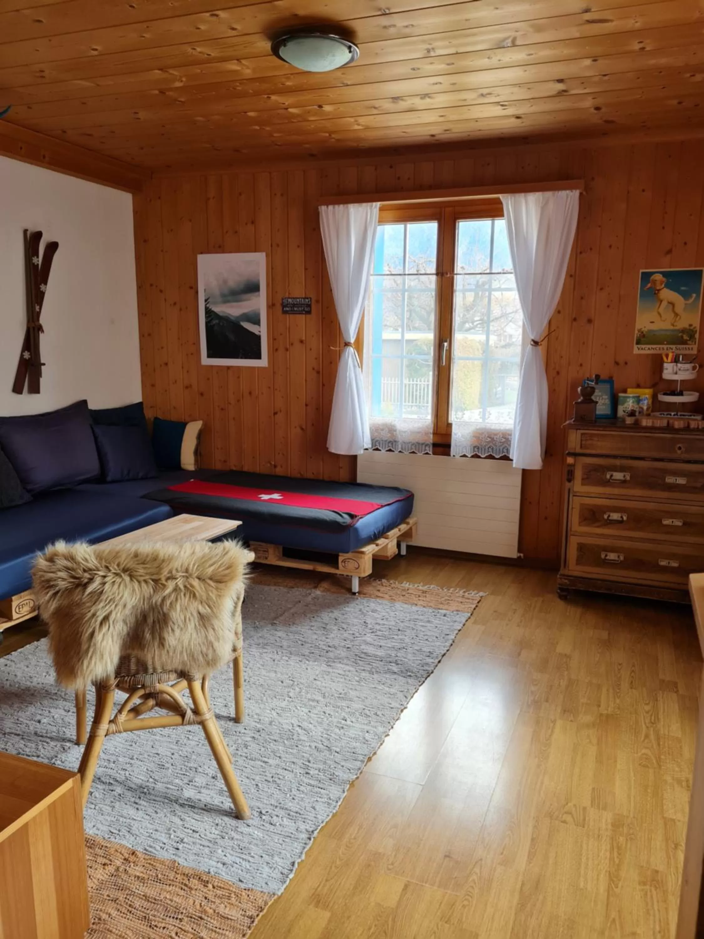 Living room, Bed in Chalet Ferreira