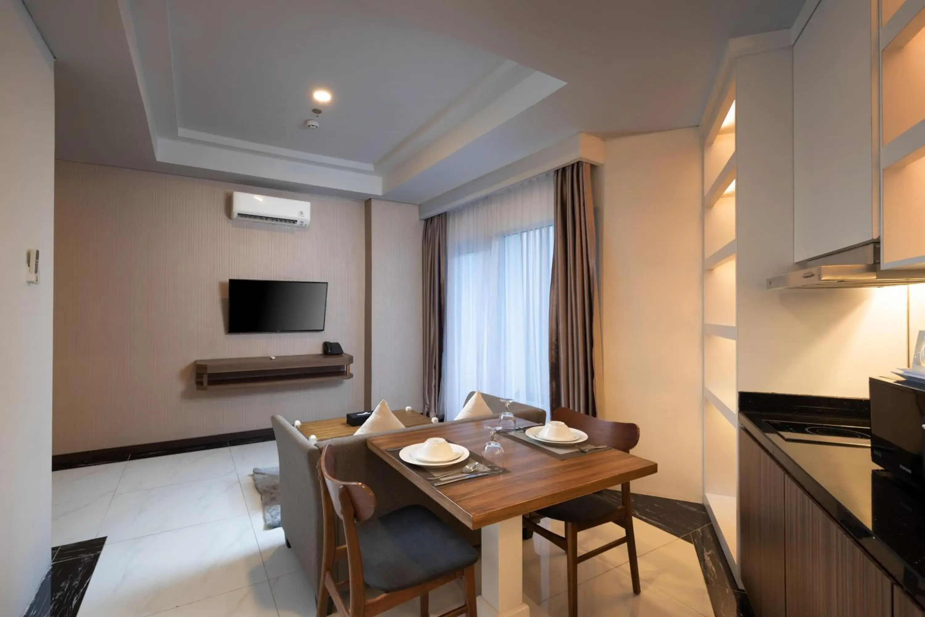 Kitchen or kitchenette, Dining Area in Panbil Residence Serviced Apartment