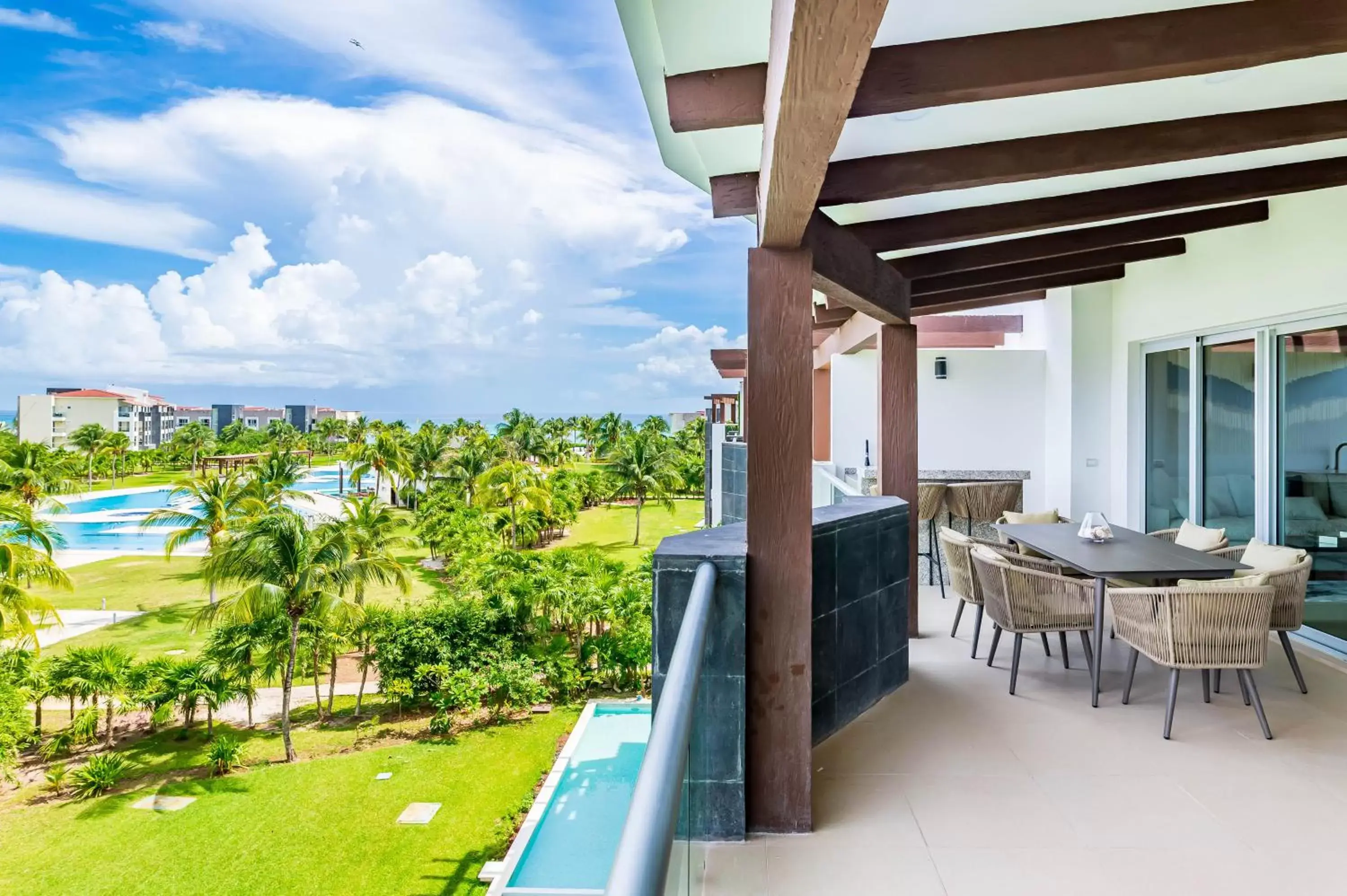 Pool View in Mareazul Beach Front Condos At playa del Carmen