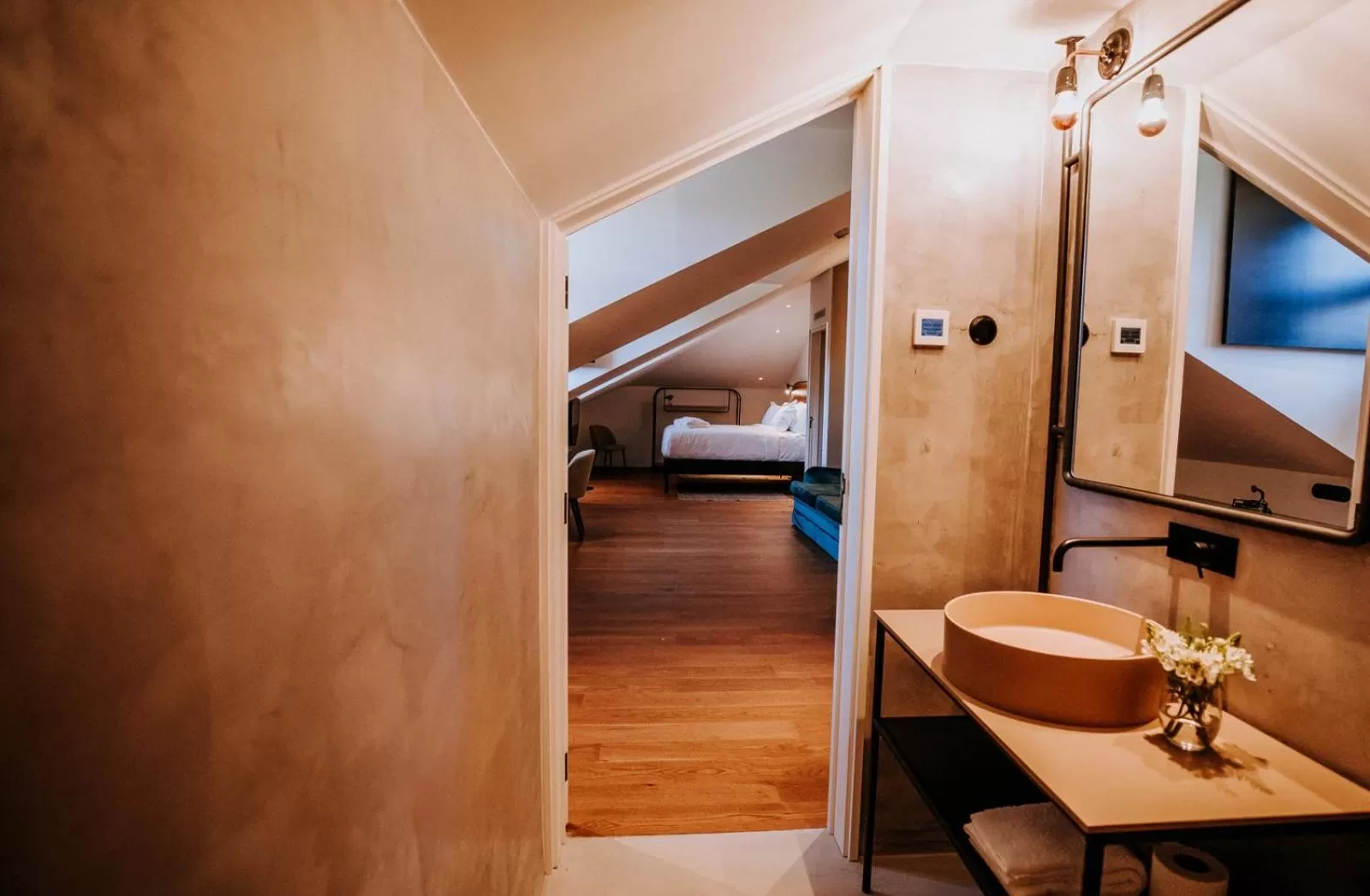 Bathroom, Bed in Exmo Hotel by Olivia