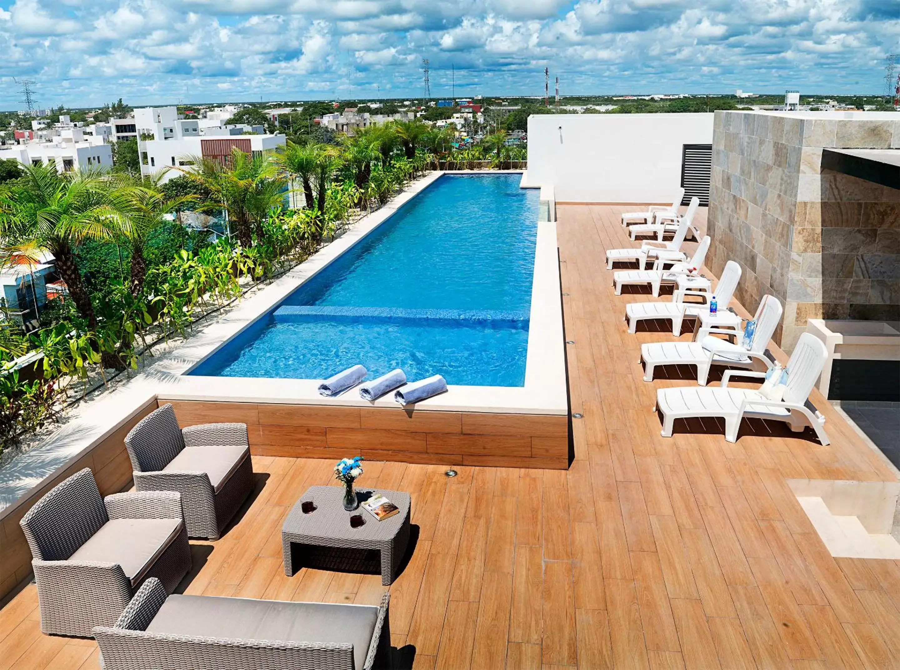 Balcony/Terrace, Pool View in Opal Suites Apartments