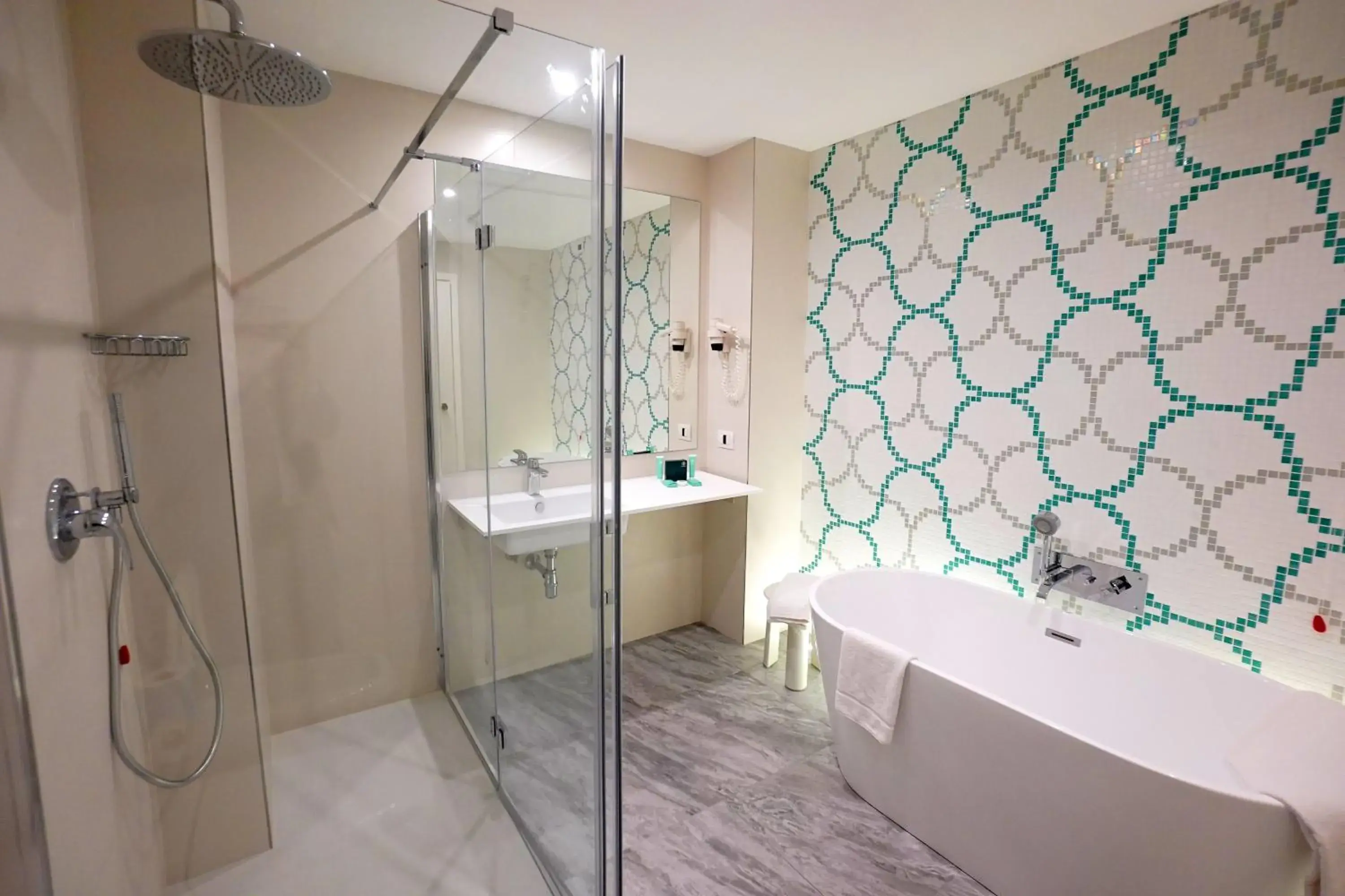 Shower, Bathroom in Grand Hotel Terme