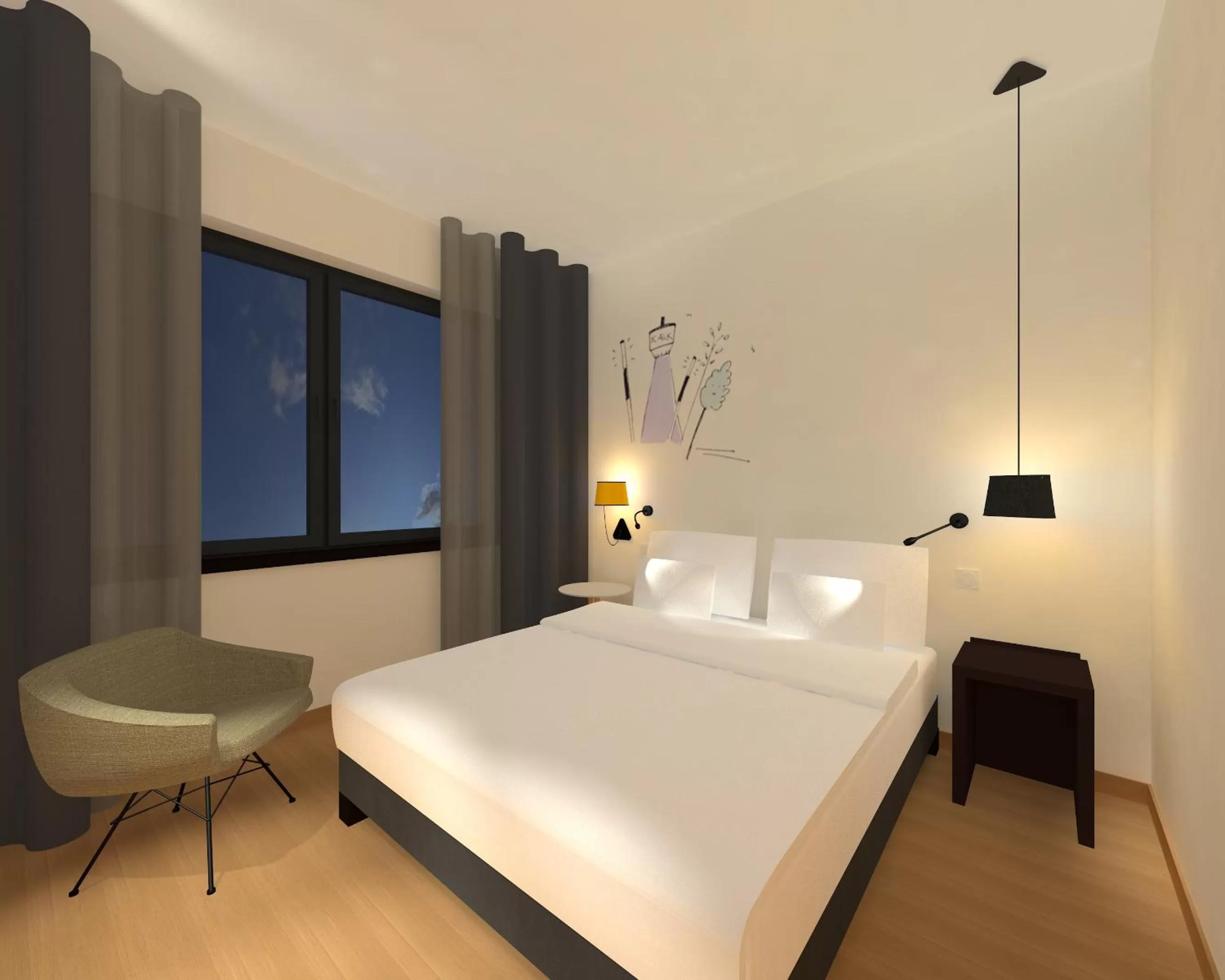 Photo of the whole room, Bed in Hotel im LESKANPark