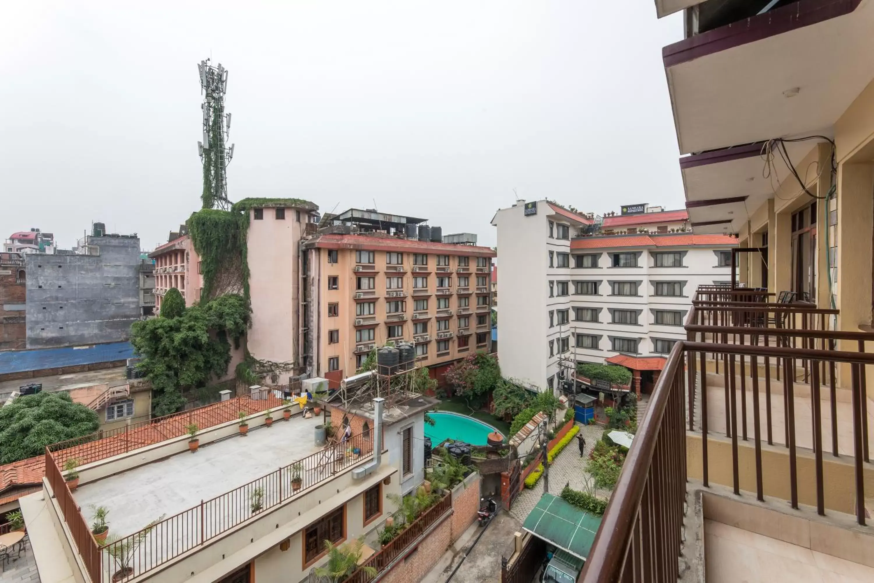 Balcony/Terrace, Pool View in Hotel Thamel