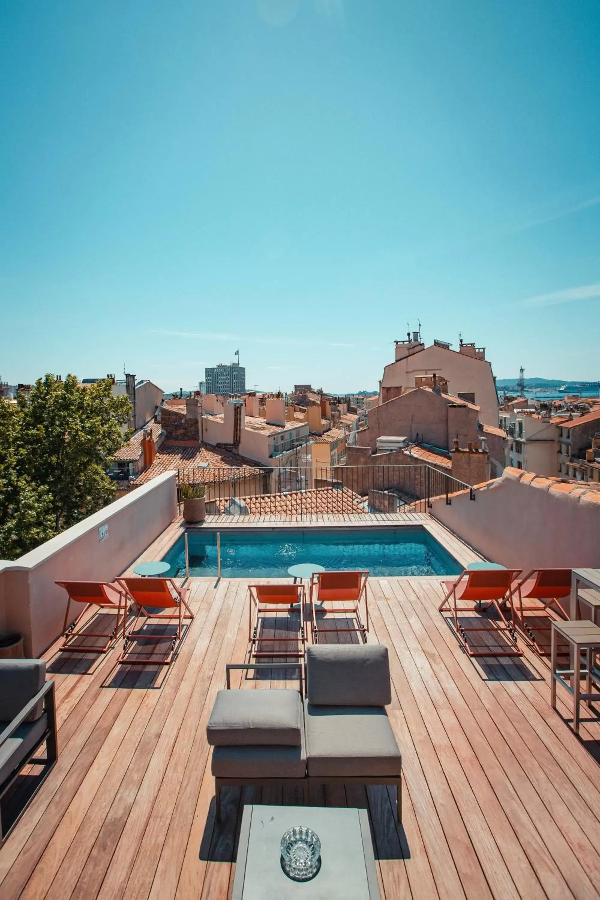 Patio, Swimming Pool in Grand Hôtel Dauphiné, Boutique Hôtel & Suites