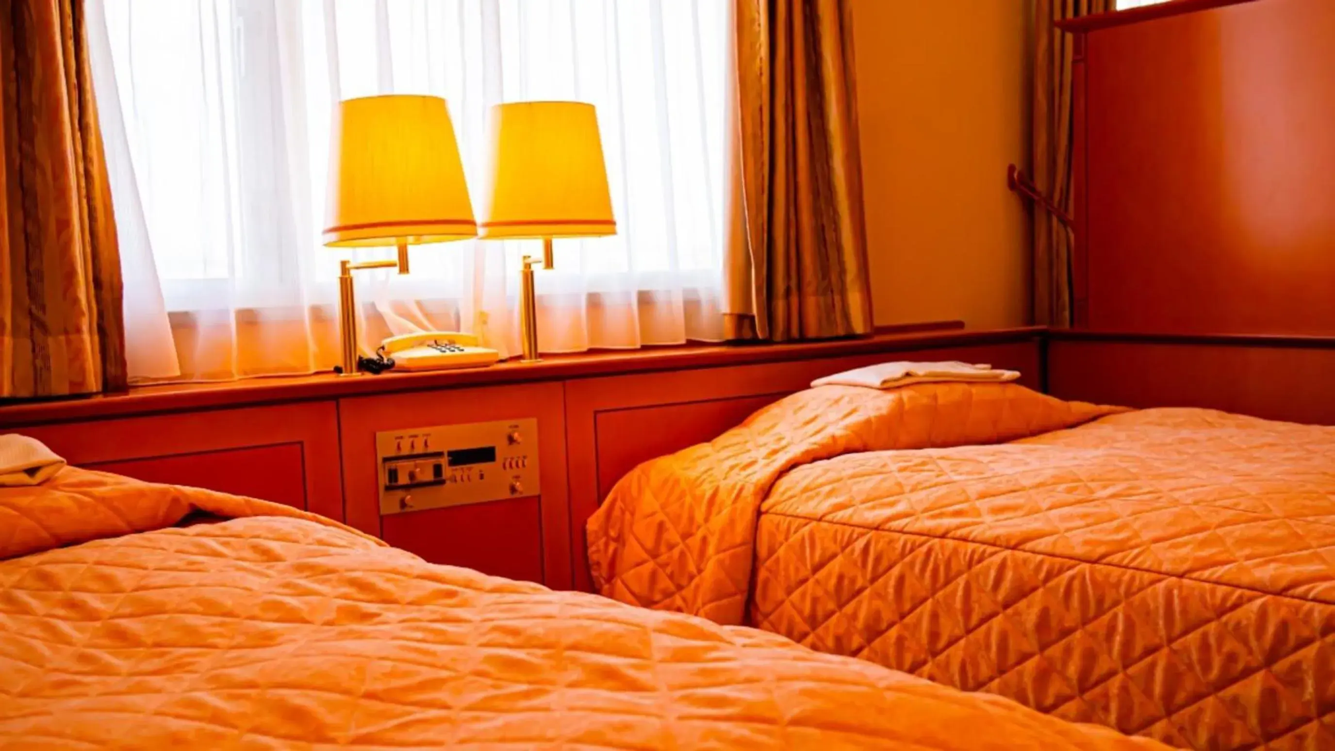 Bed in Hachinohe Plaza Hotel