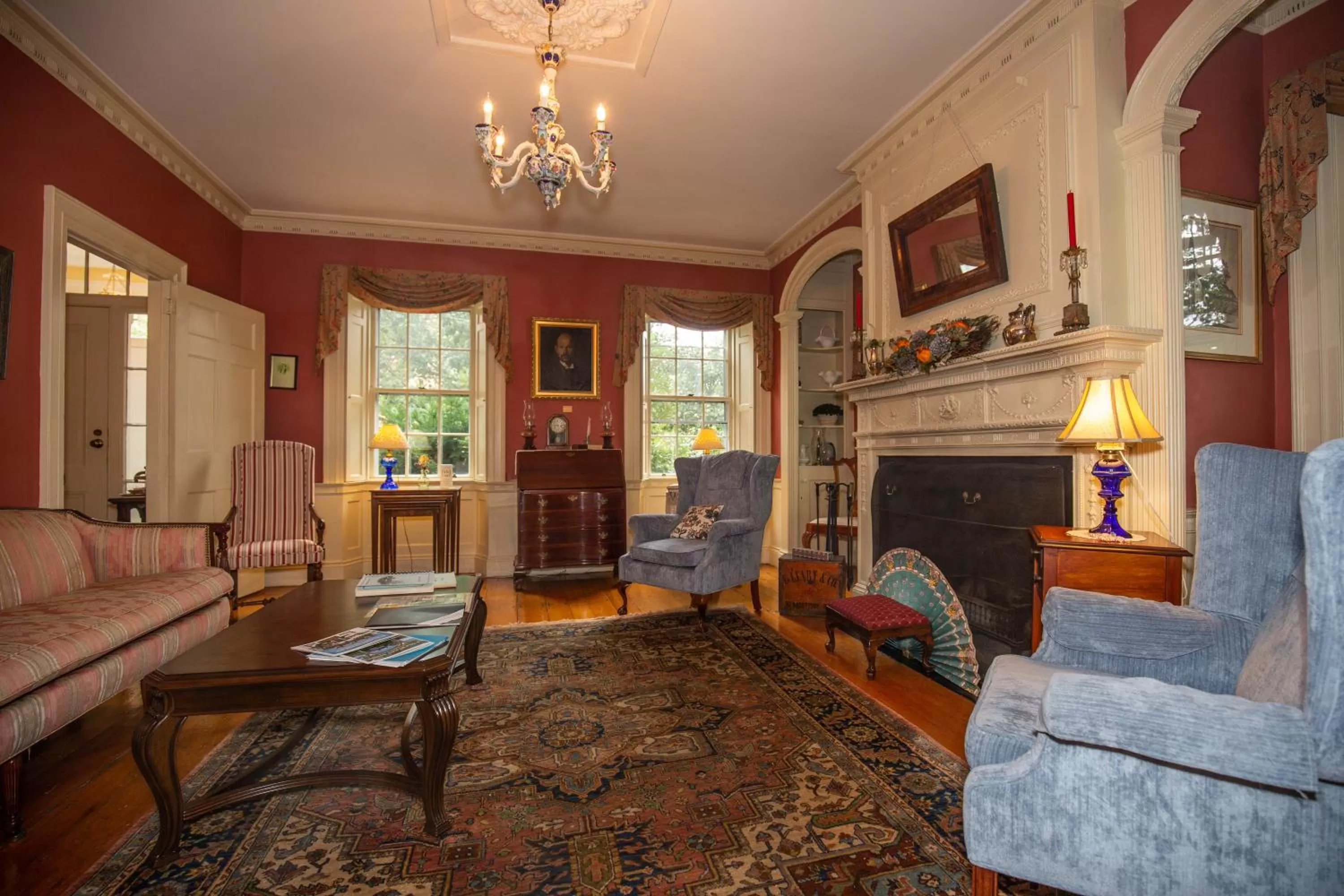 Seating area in Clark Currier Inn