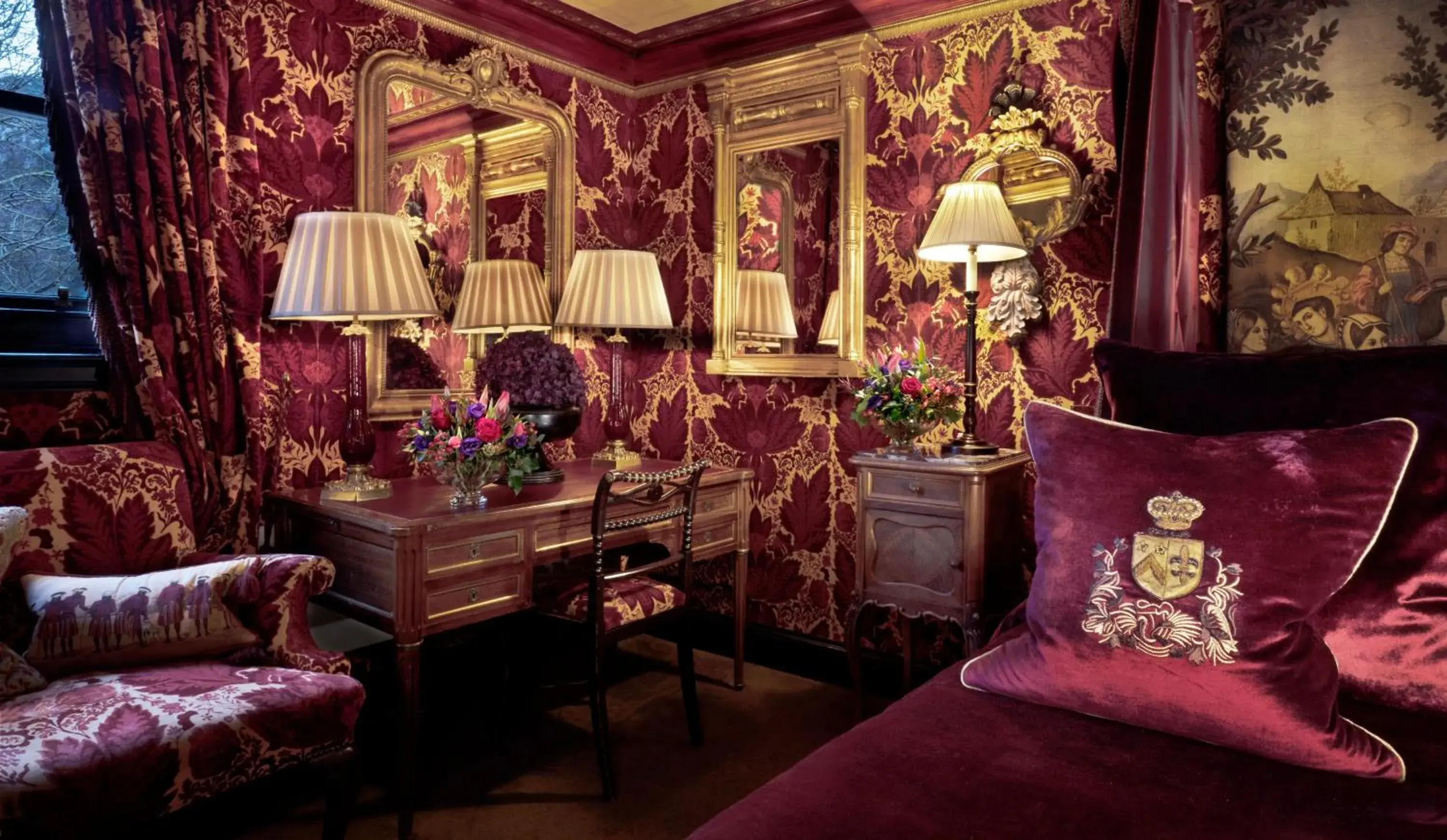 Bed, Seating Area in Prestonfield House