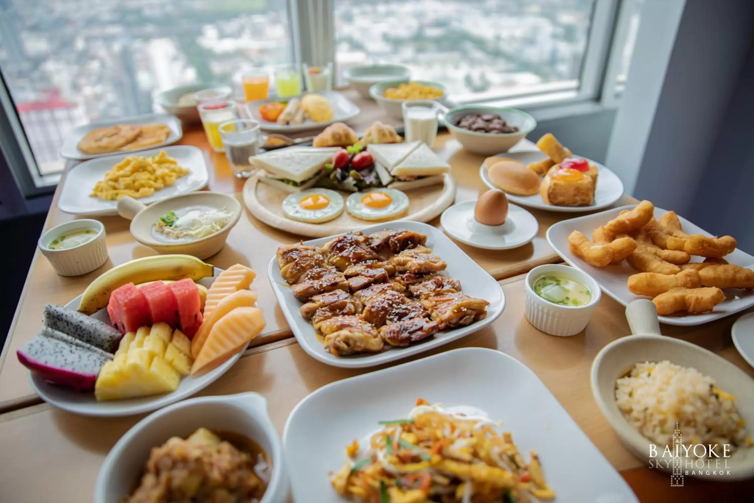 Buffet breakfast in Baiyoke Sky Hotel