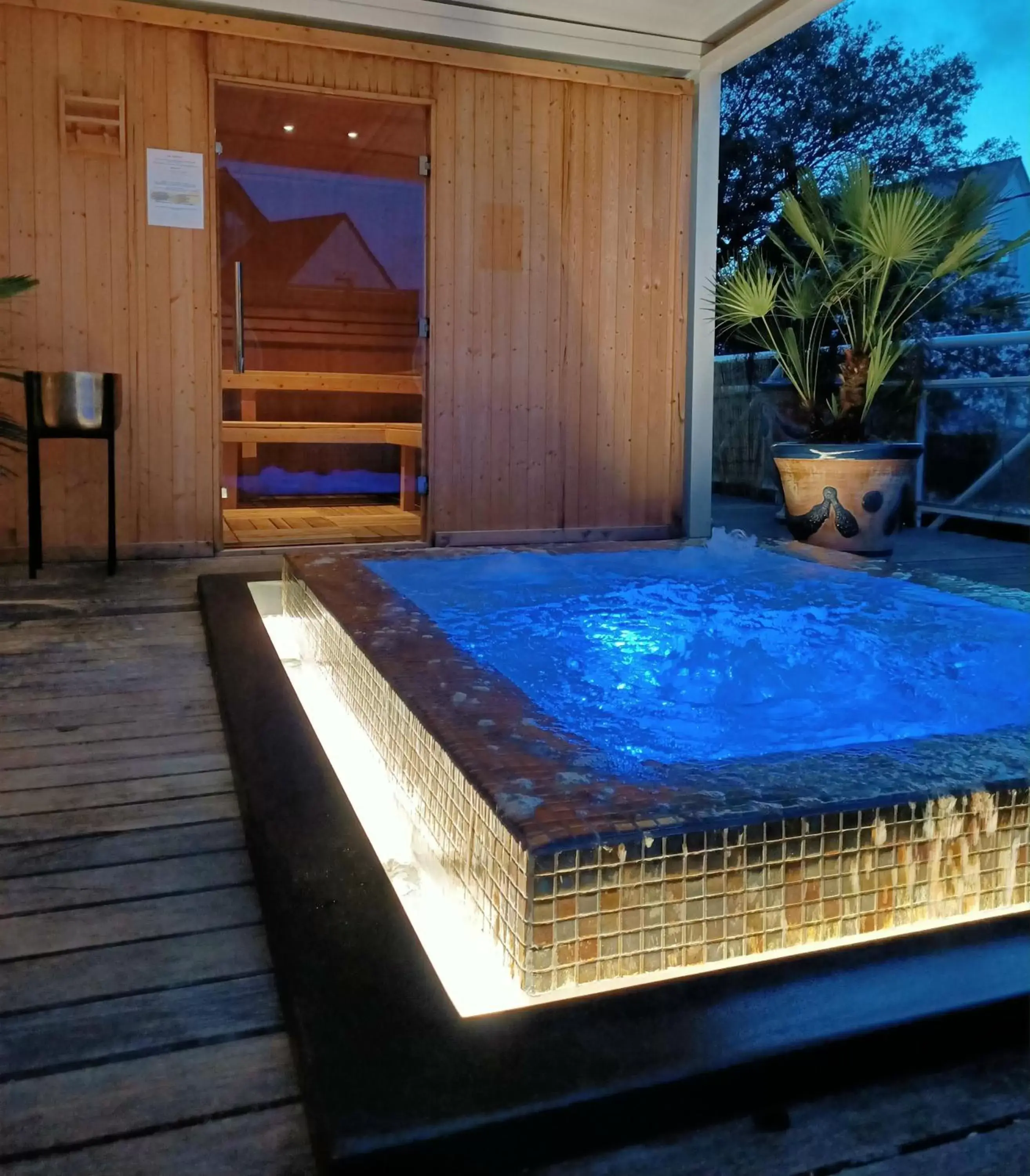 Hot Tub, Swimming Pool in Le Diana Hôtel & Spa NUXE