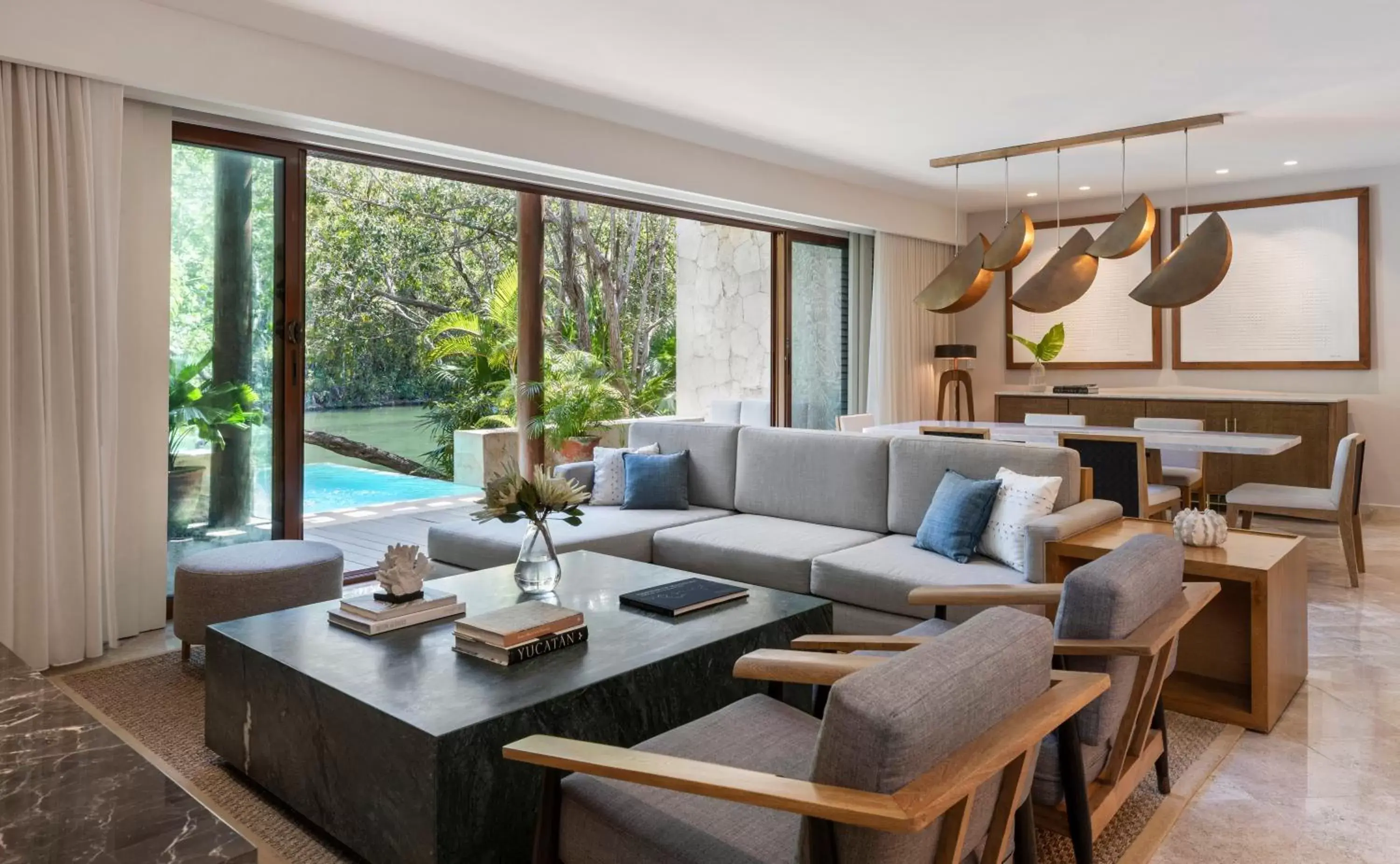 Living room in Fairmont Mayakoba