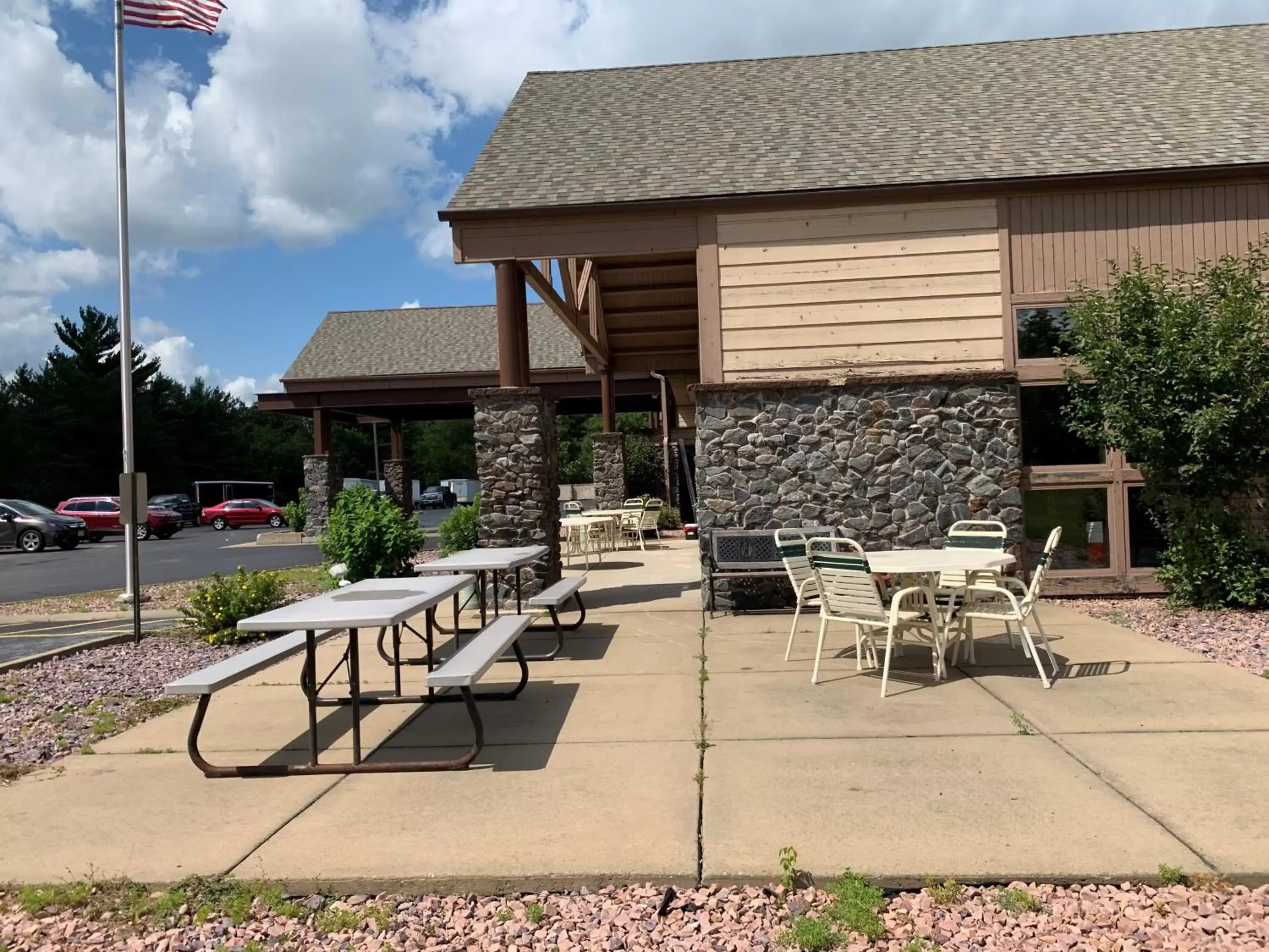 Patio in AmericInn by Wyndham Black River Falls I-94 on ATV Trail