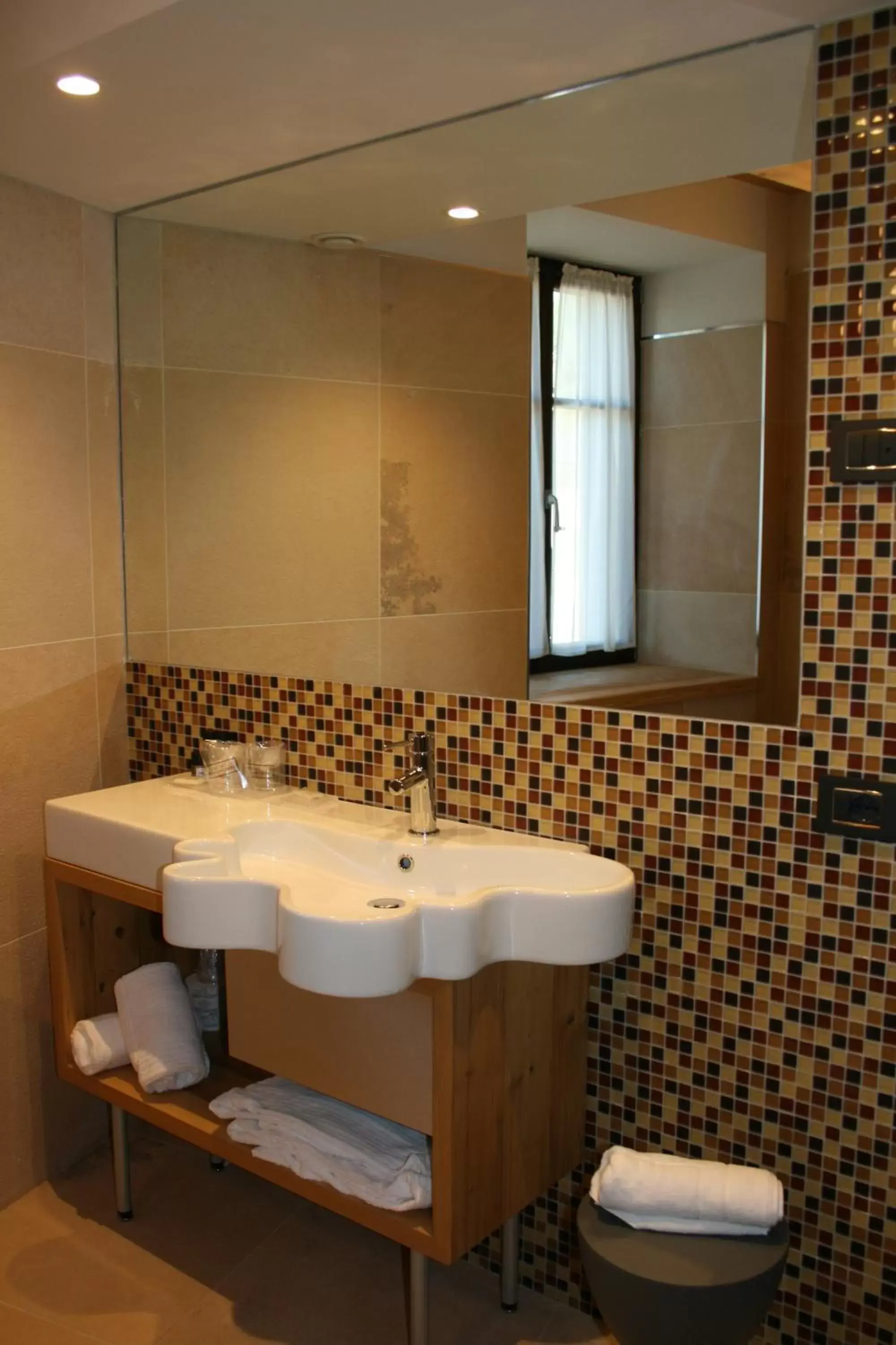 Decorative detail, Bathroom in Hotel Orso Grigio