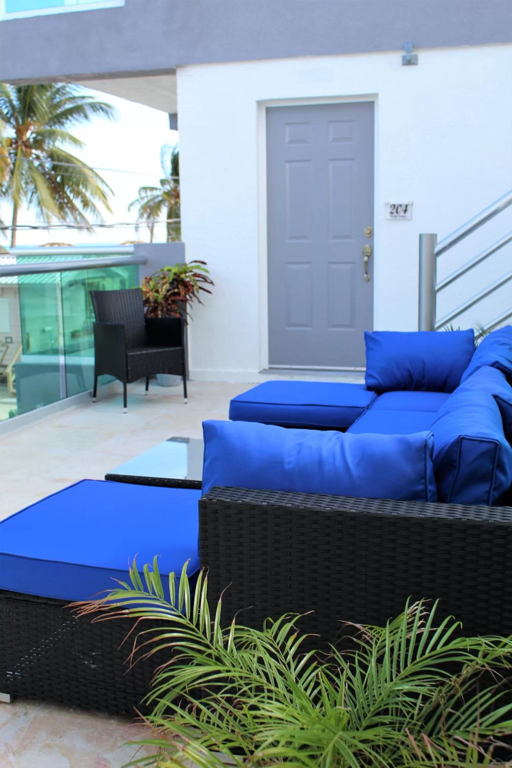 Patio in Barefoot Caye Caulker Hotel