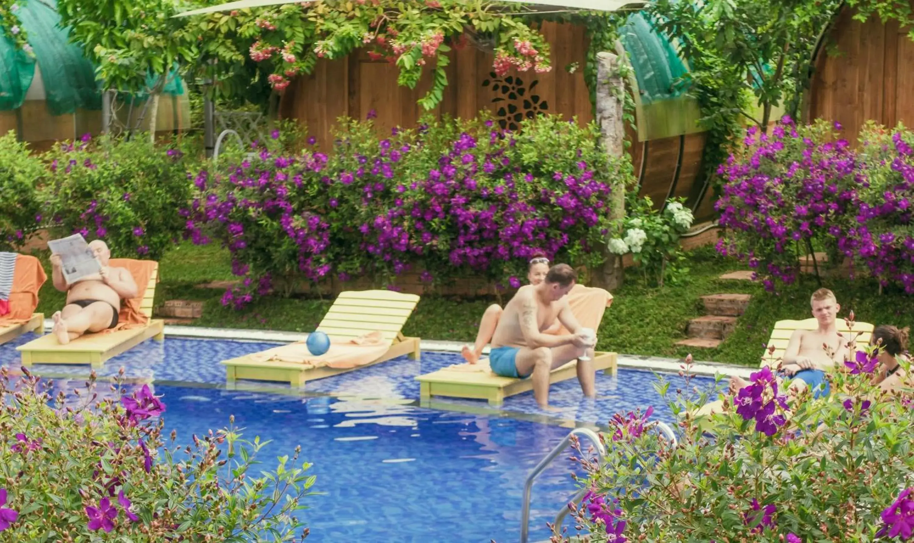 Garden, Swimming Pool in Phu Quoc Valley Sen Bungalow