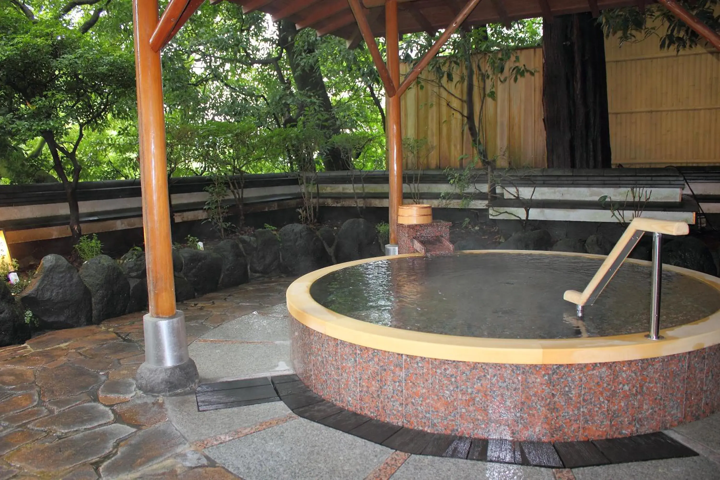 Hot Spring Bath, Swimming Pool in Ryokan Aura Tachibana