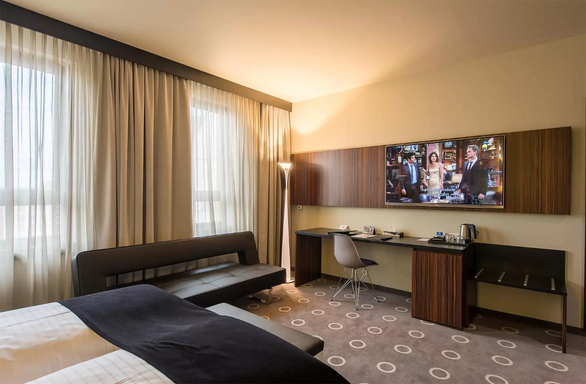 Bed, TV/Entertainment Center in The Frankfurt