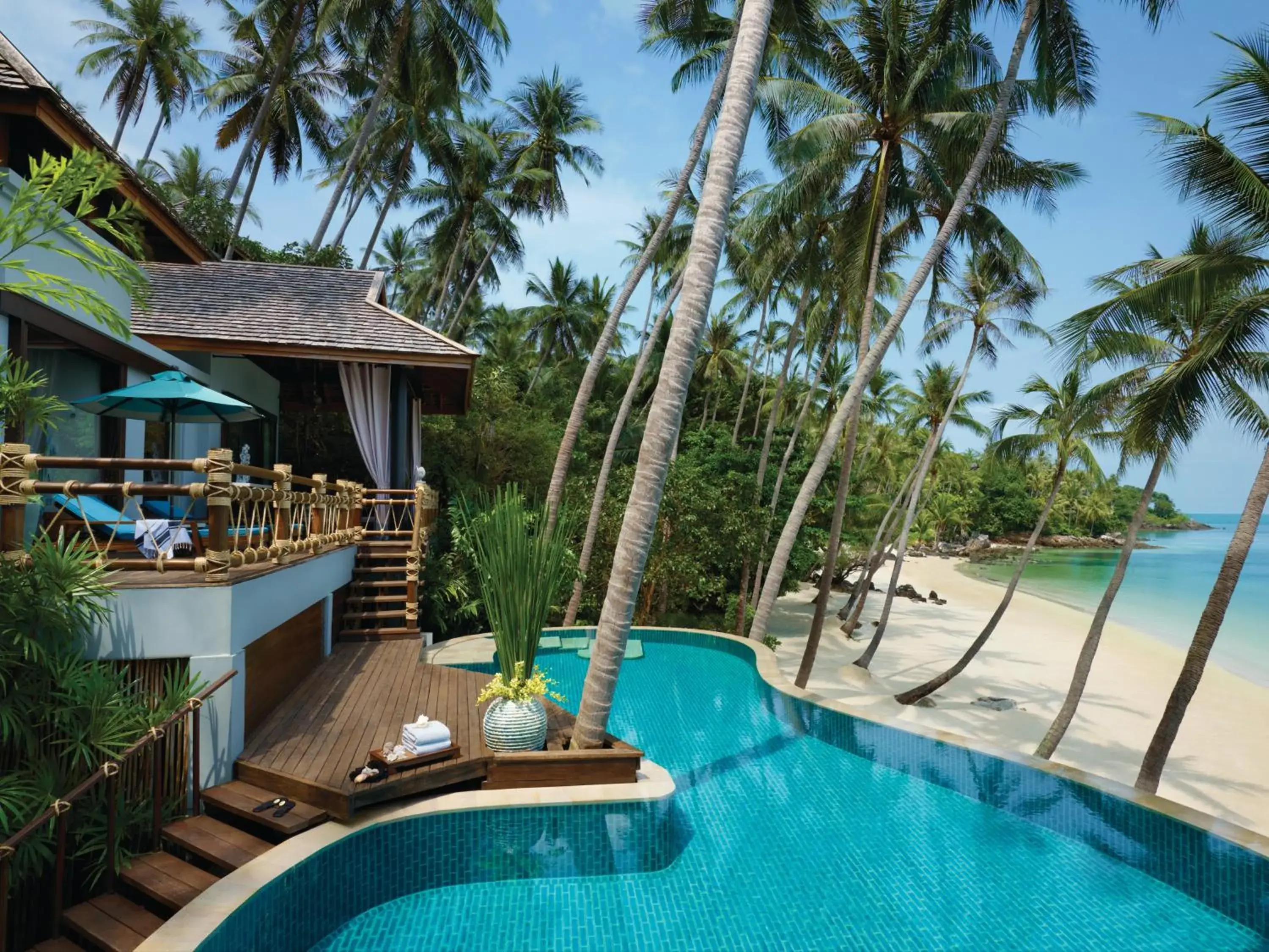 Balcony/Terrace, Swimming Pool in Four Seasons Resort Koh Samui