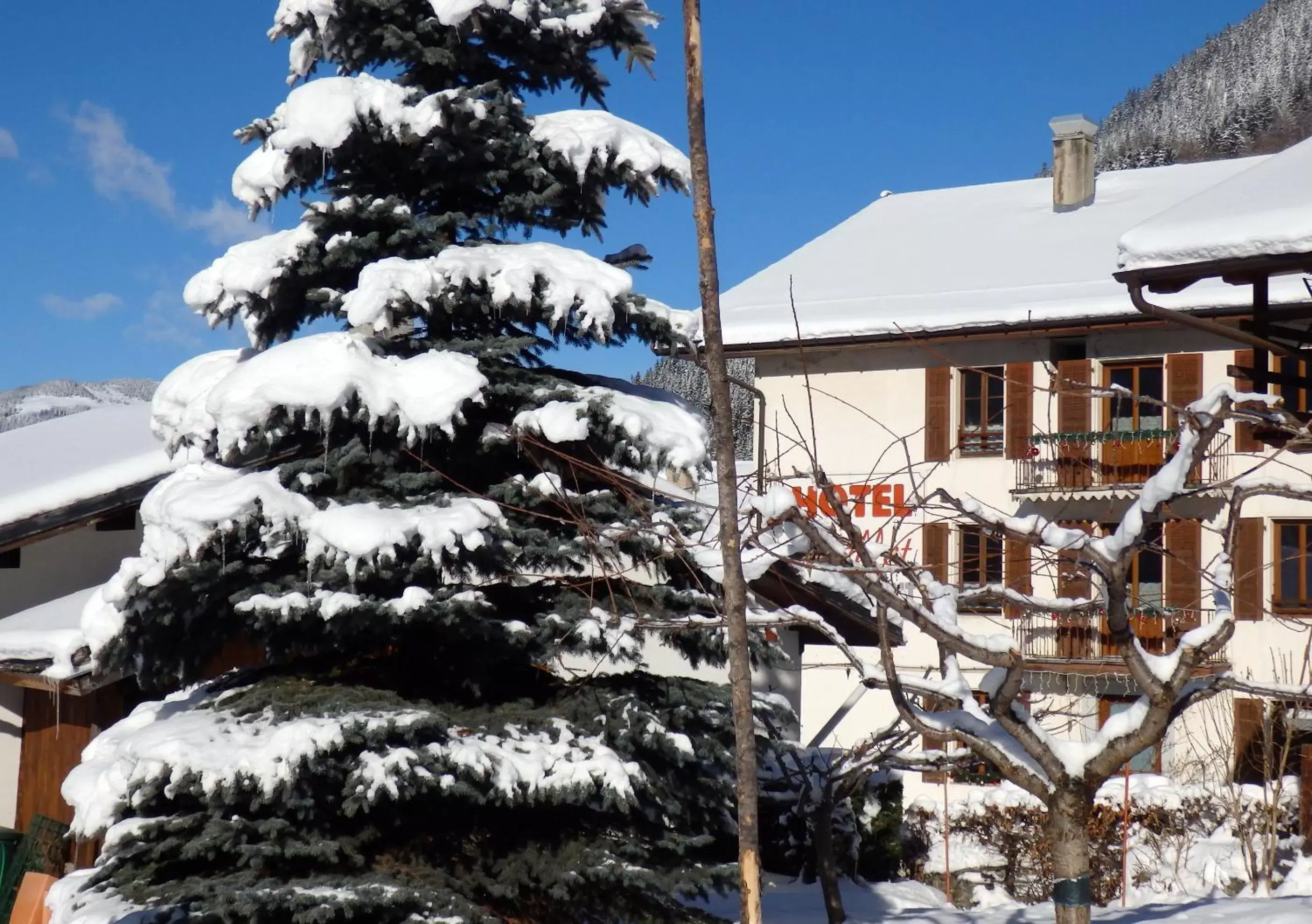 Facade/entrance, Winter in Hôtel Viallet