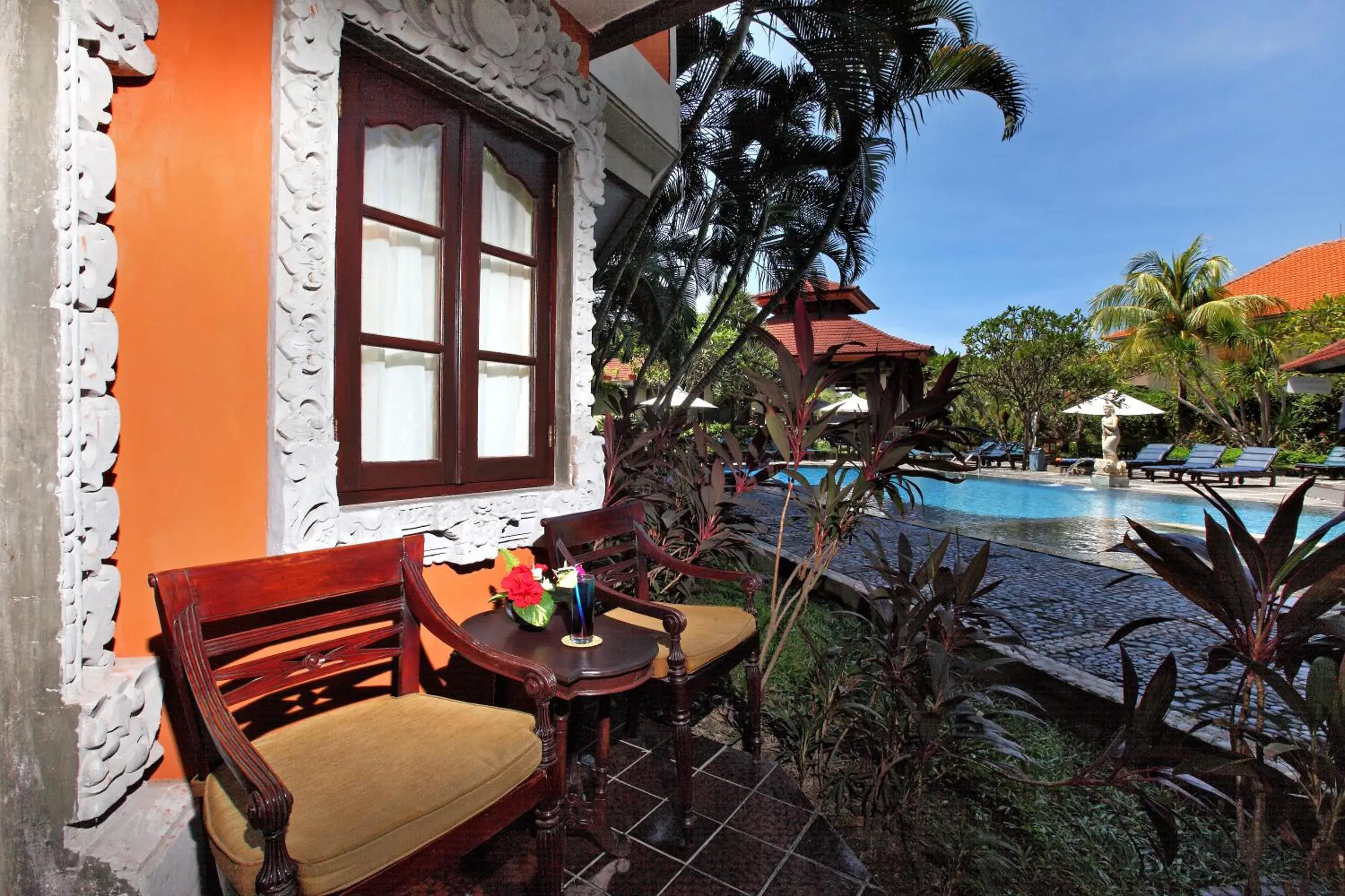 Restaurant/places to eat, Swimming Pool in Adi Dharma Hotel Kuta