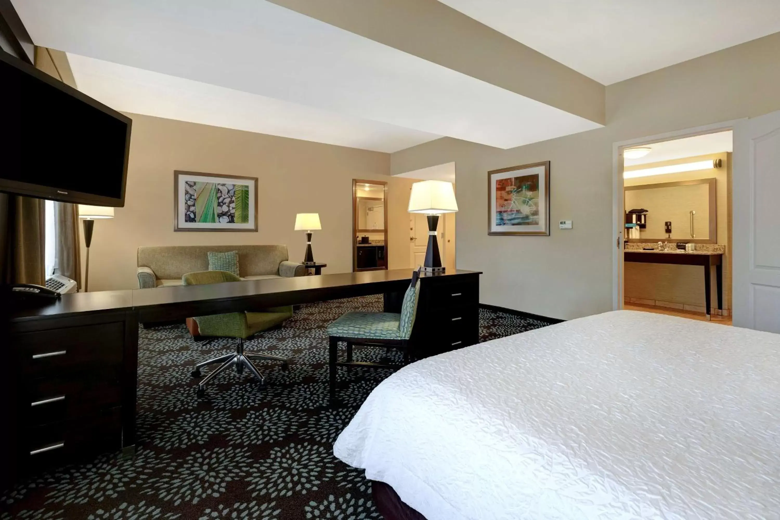 Bedroom, TV/Entertainment Center in Hampton Inn & Suites Pensacola/Gulf Breeze