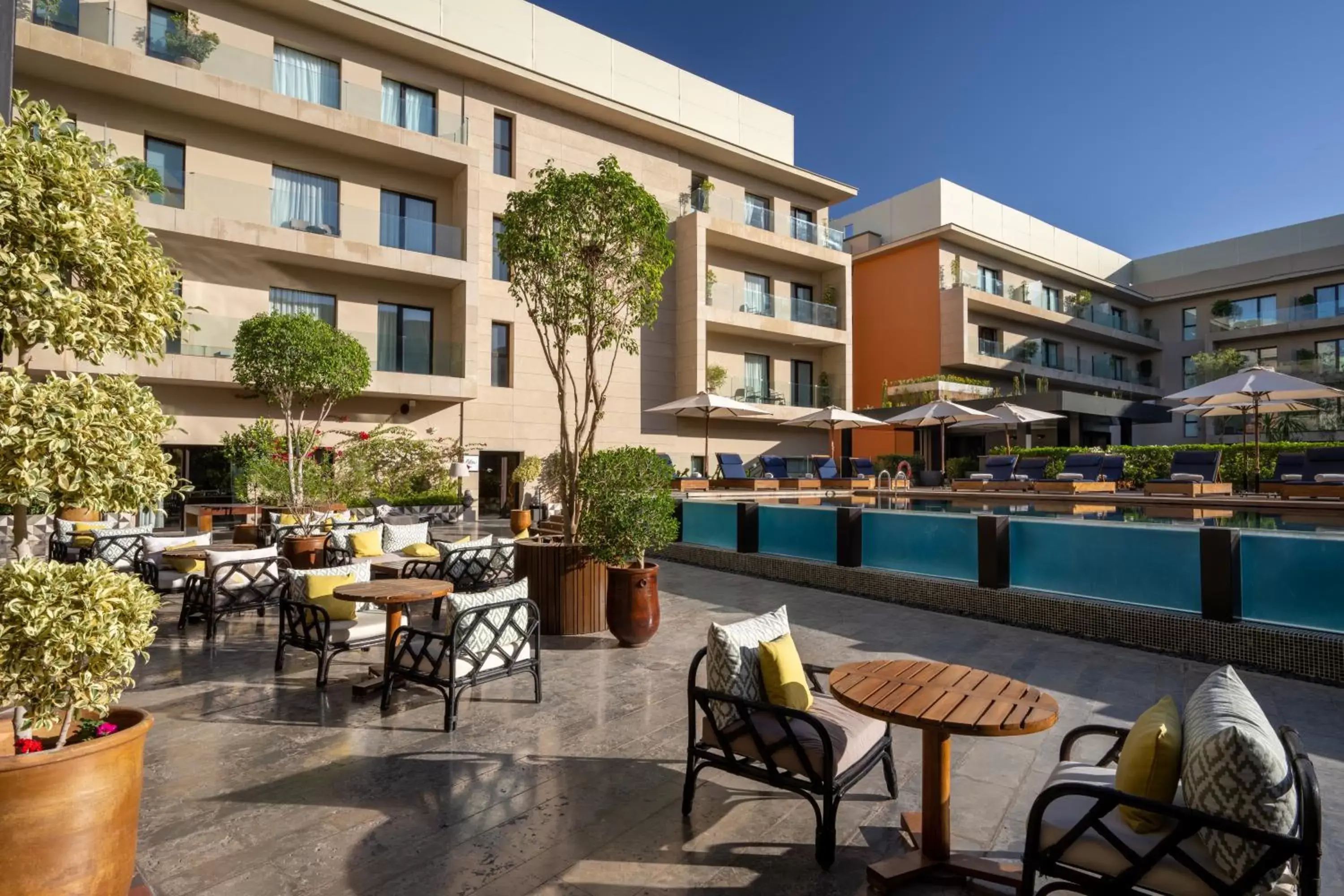 Patio, Swimming Pool in Radisson Blu Marrakech, Carré Eden